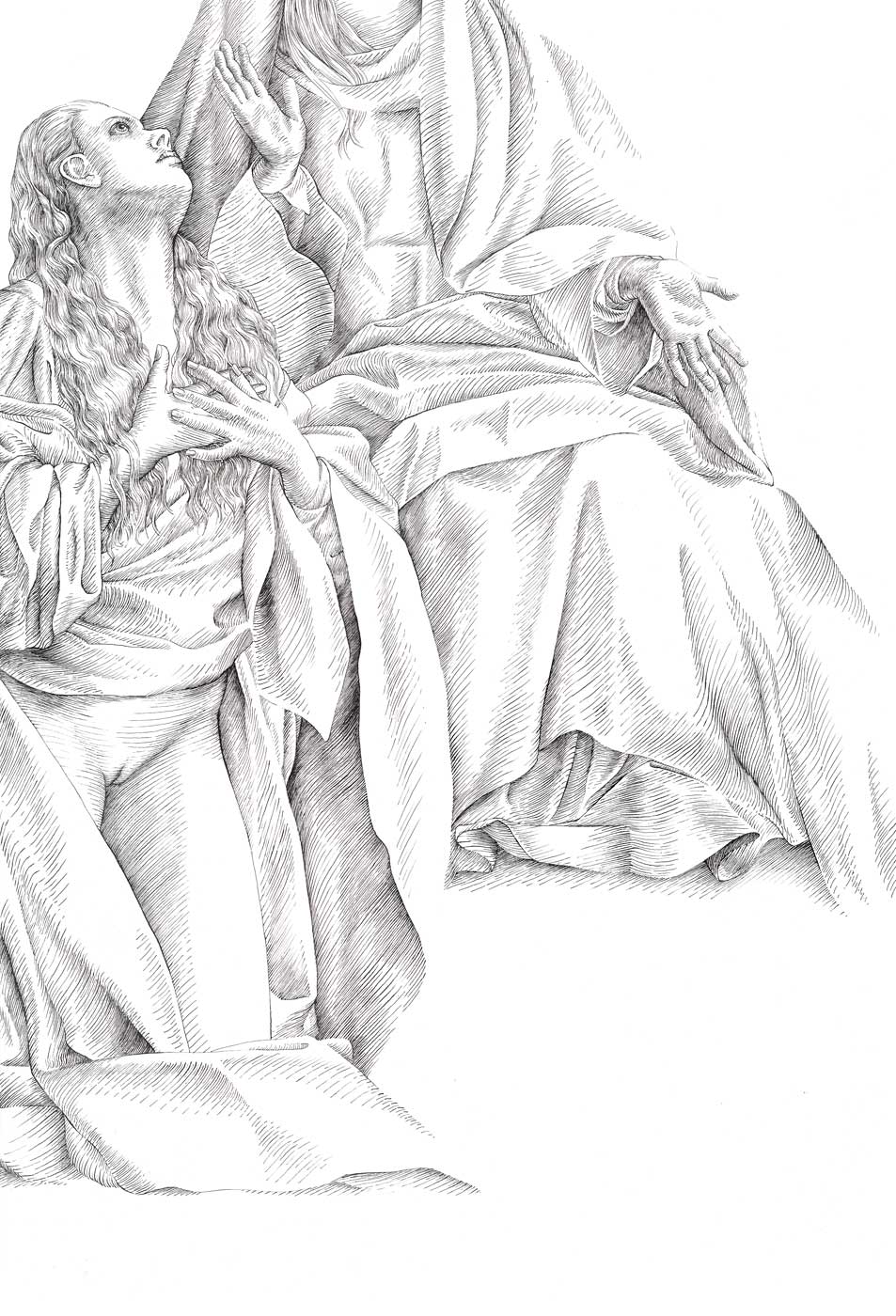 Back Into The Fold, 2019, ink on Bristol board, 47 x 32 cm.