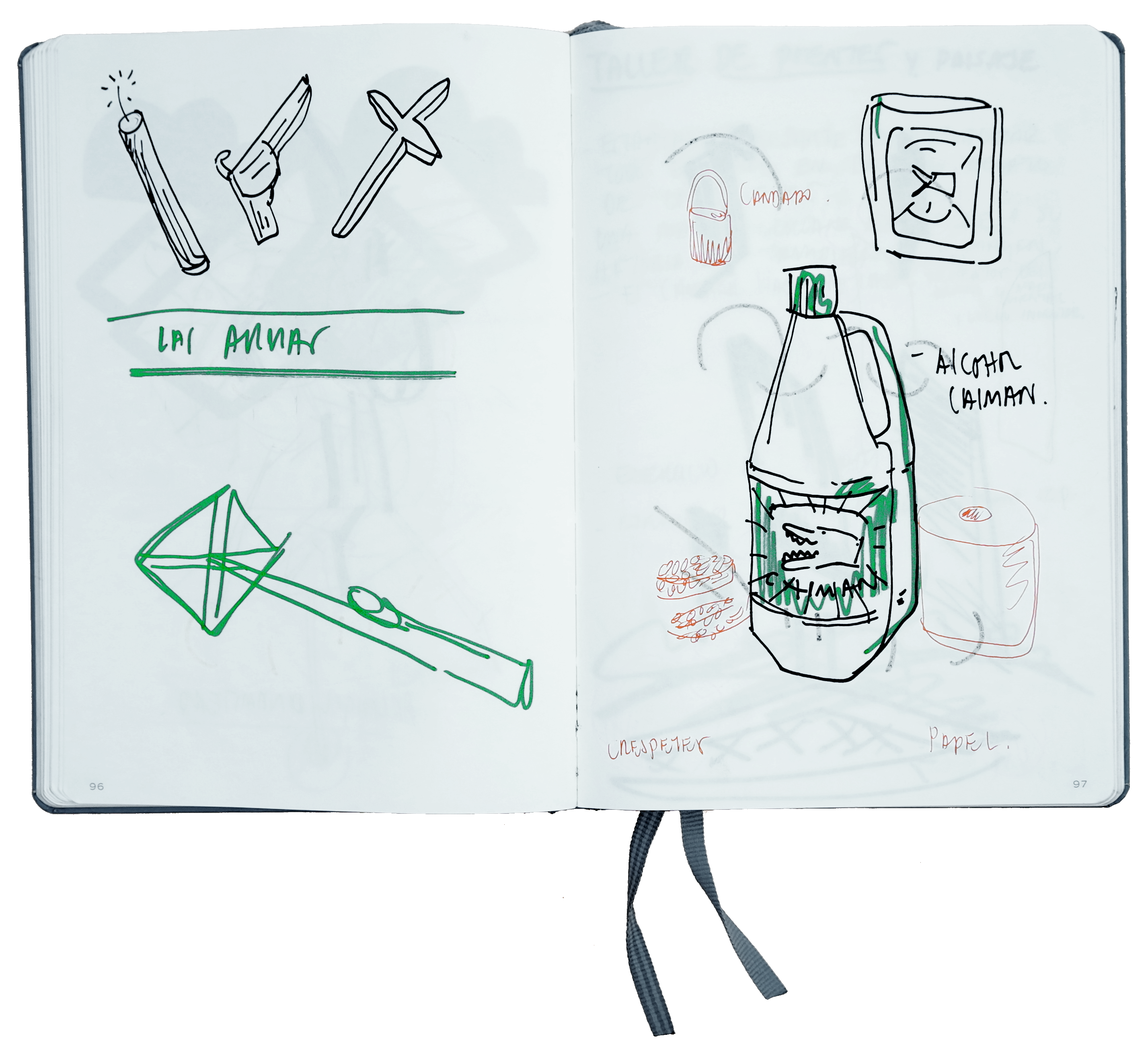 Sketches on paper, 2022-2023. Variable dimensions