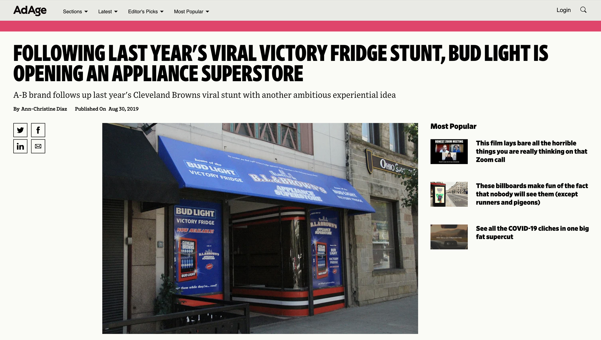 NYSportsJournalism.com - Bud Light Pops Ups With Victory Fridges