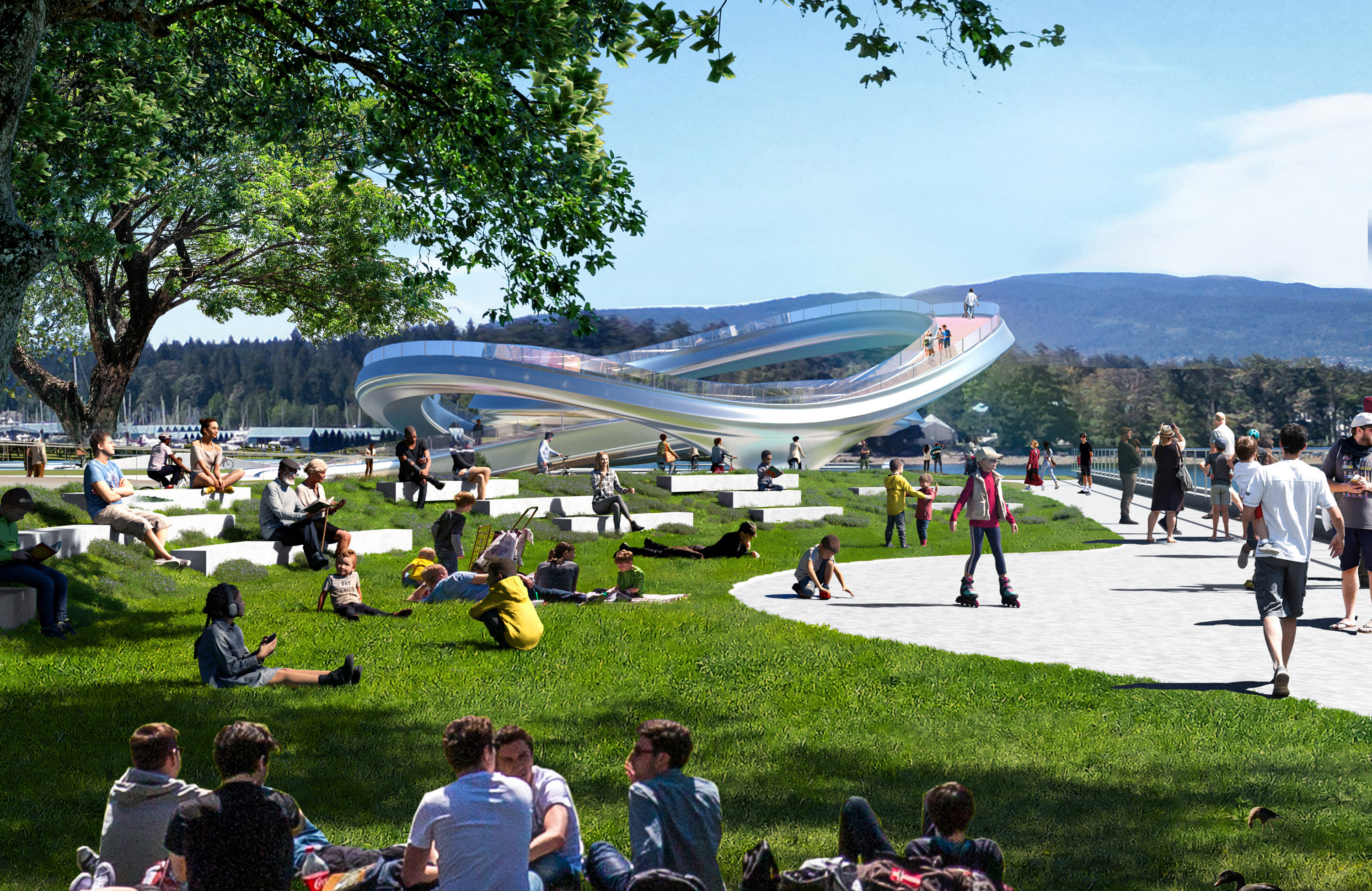 Rendering Perspective Sculpture View @architectural illustration & cg