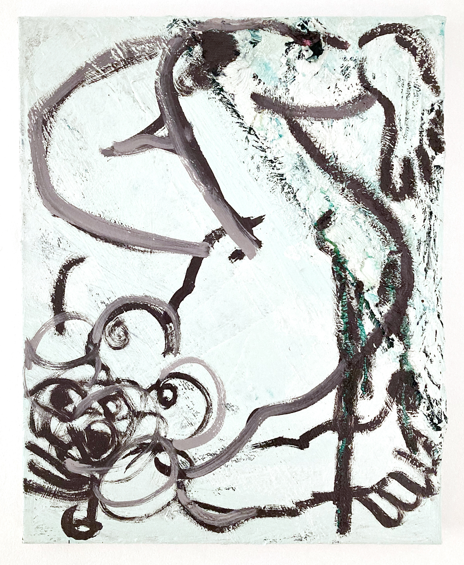 Genu Berlo, Slip off the sofa nude, 2022, oil on canvas, 45x55 cm
