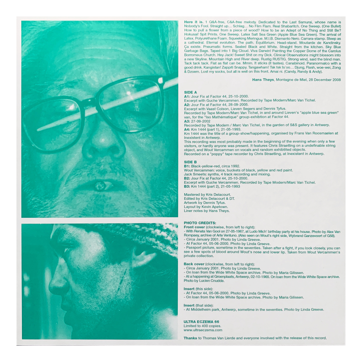 Ultra Eczema 66 Wout Vercammen - Various Various artists Design: Kevin Apetown (credited)