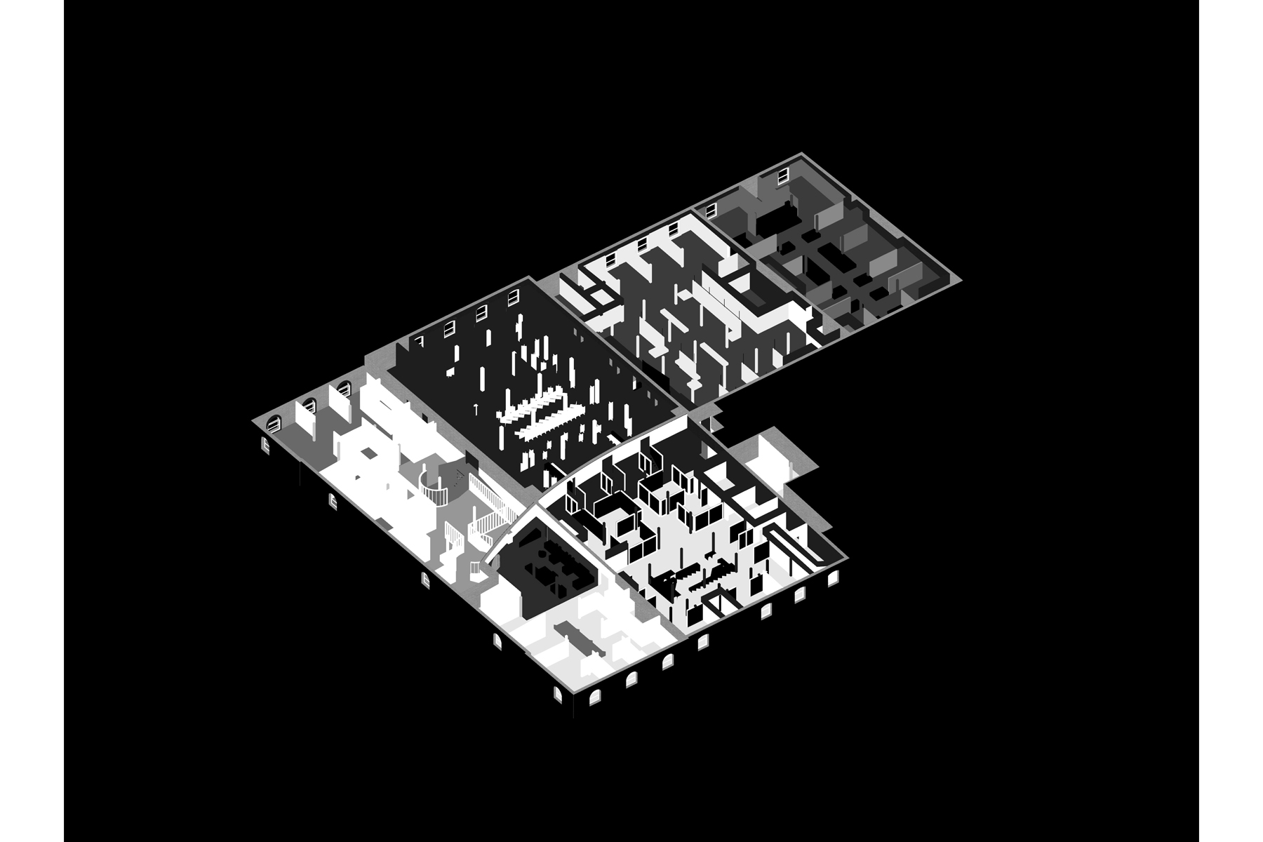 ● Axon of digital model /1st Dibs, Terminal Showroom / Davies Toews Architecture / Role: Project Manager / Brooklyn, NY (2018)