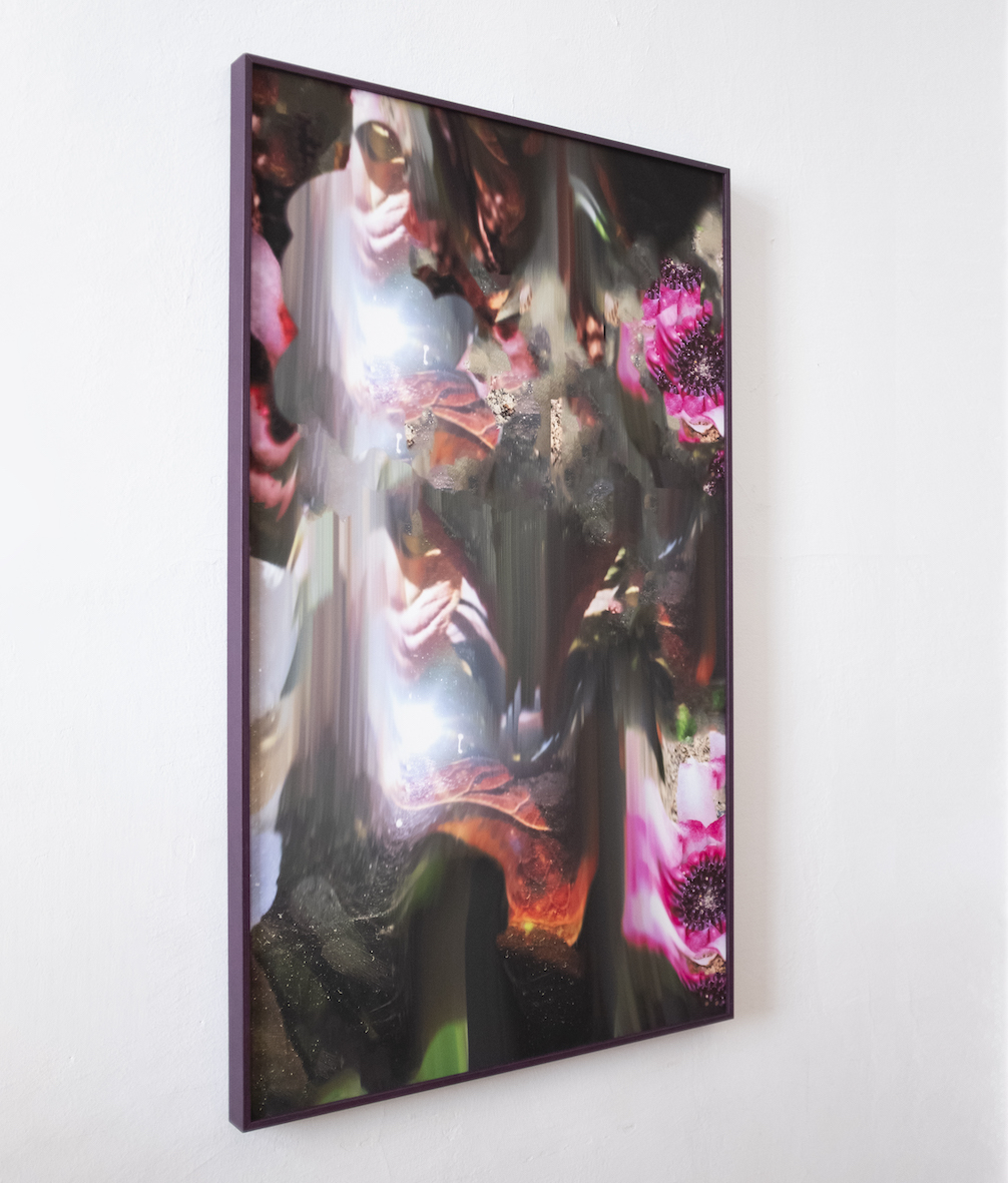 Extinction Ballad #03, Digital Collage/Painting, Fine Art Print on Hahnemühle Ultra Smooth, mounted on Alu Dibond in aluminium frame, 100 x 60 cm, Vienna Art Week Open Studio (c) Michaela Putz, Bildrecht
