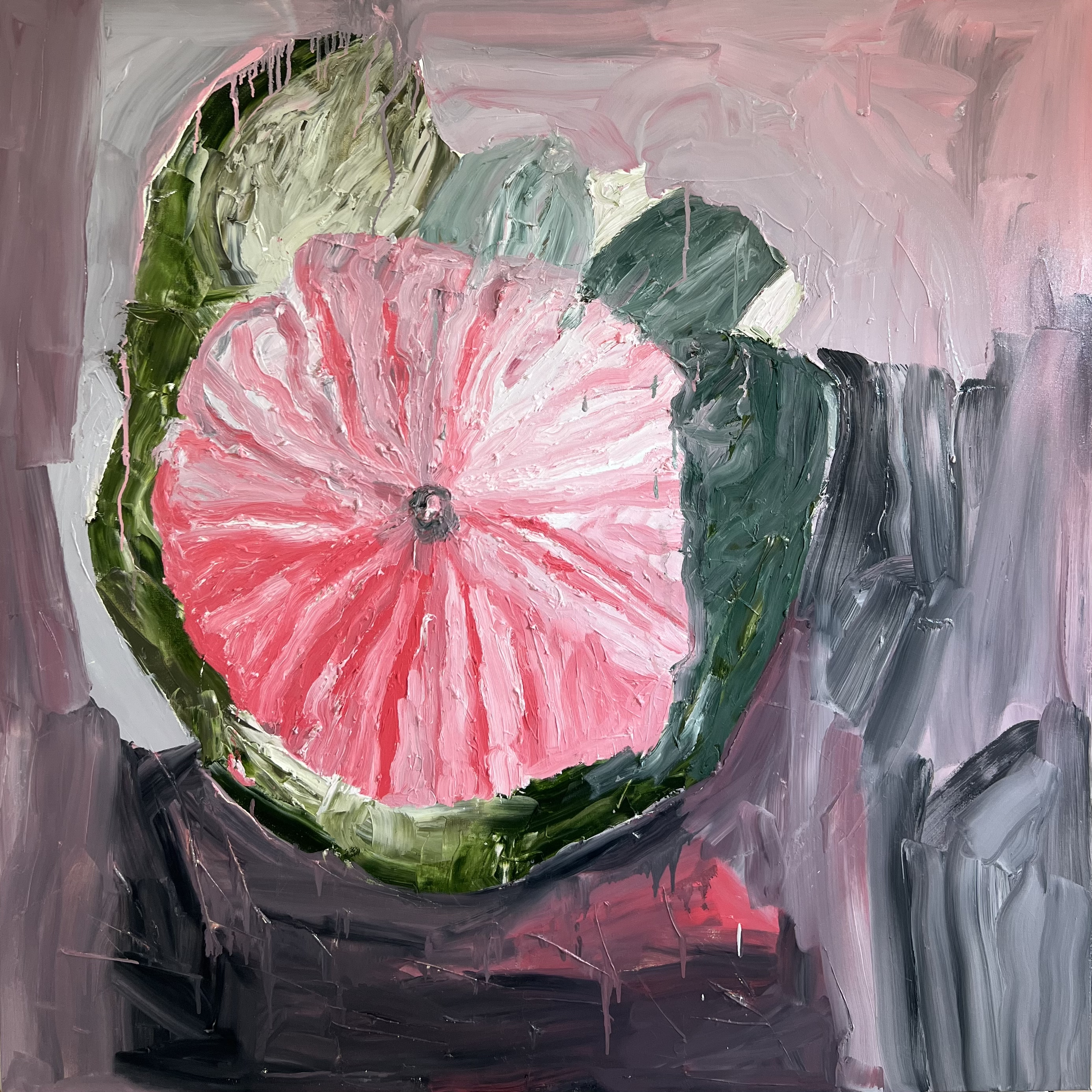 Another Dianthus, 2022, oil on canvas, 48"x48" in