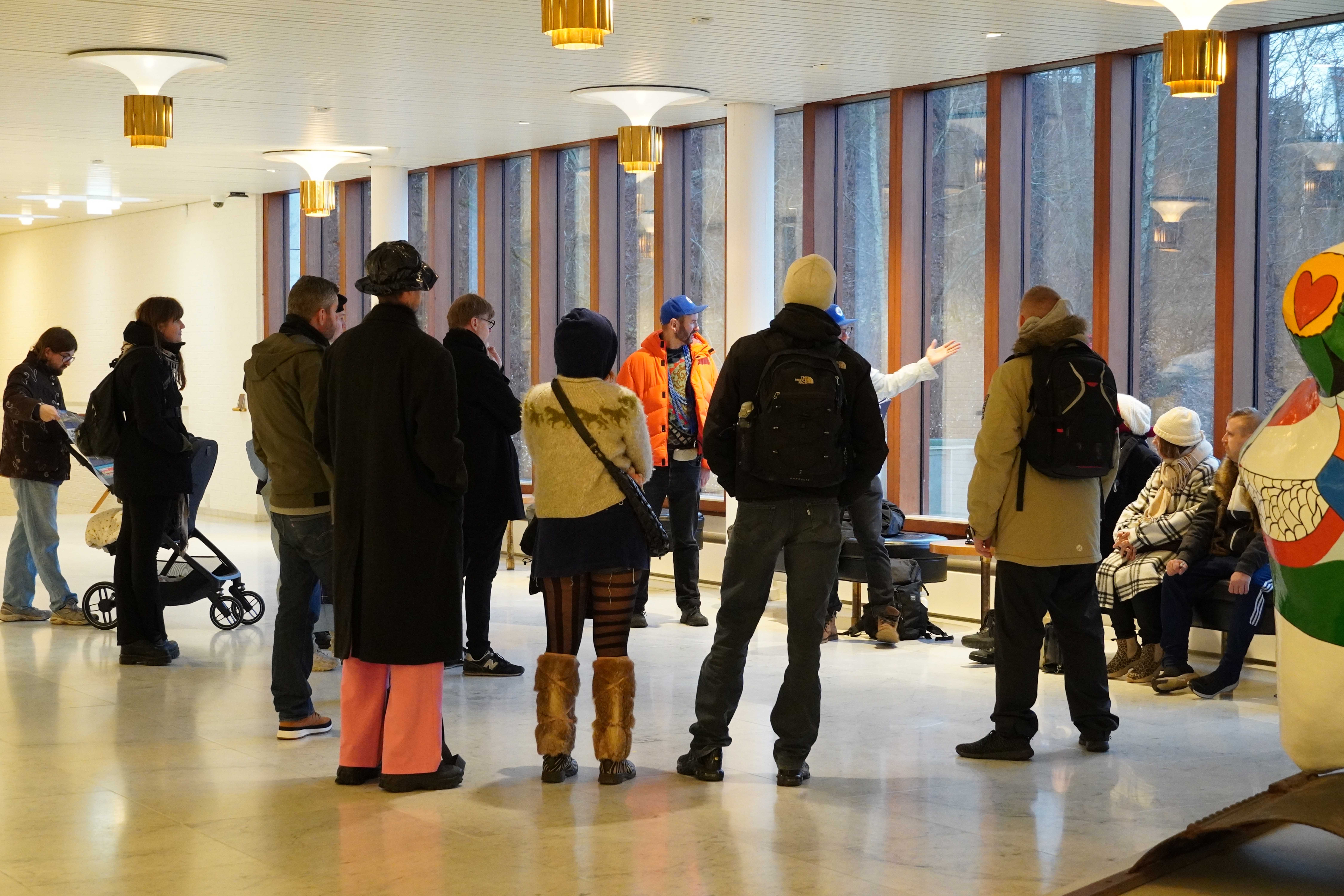 Documentation of Performative City Walk by Kristoffer Ørum, AALBORG ER FREMTIDEN (AALBORG IS THE FUTURE), Aalborg, 2024 (photocredit: Rikke Ehlers Nilsson)