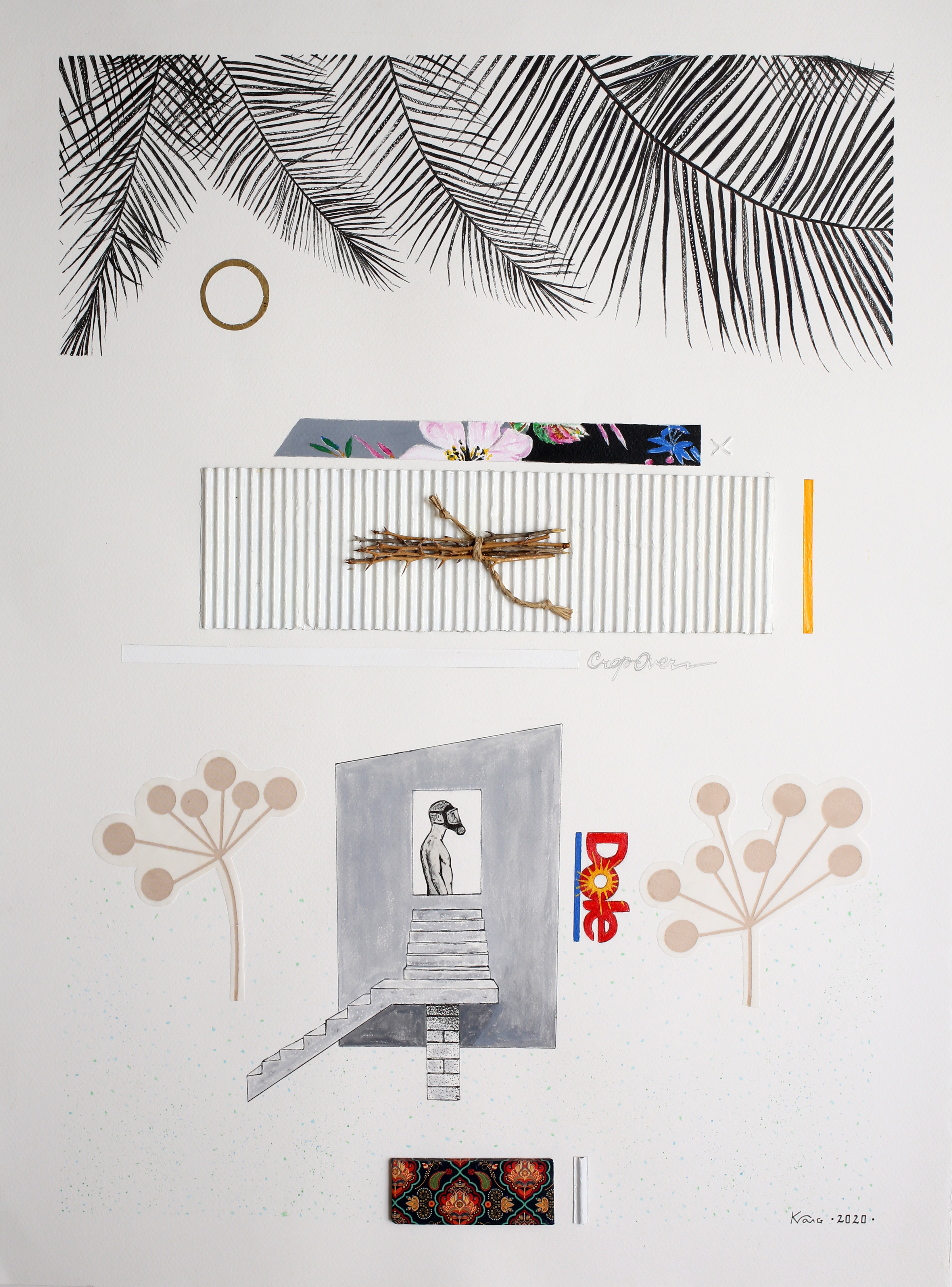 Looking Out On Paradise 2020 Mixed Media on Watercolour Paper 30"x22"/76x56cm