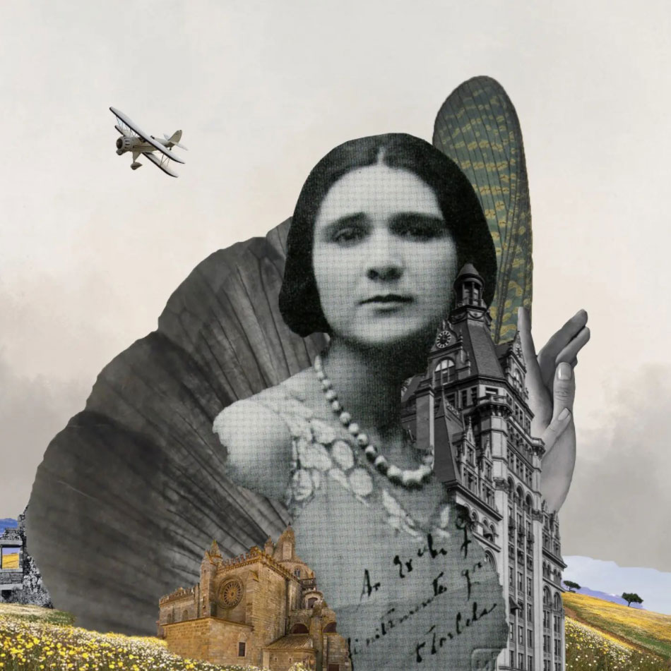 Florbela Espanca (1894-1930) was a Portuguese poet who, although she was not involved with the feminist movement was, in her own way, a precursor of portuguese feminism. She was born, lived and died in a patriarchal society, which closed the door to full recognition of her work. Florbela inspired me, from an early age, for her melancholy and passion, but also for being a pioneer in the assumption of her wishes, decisions and feelings. [Monica Bulcao]