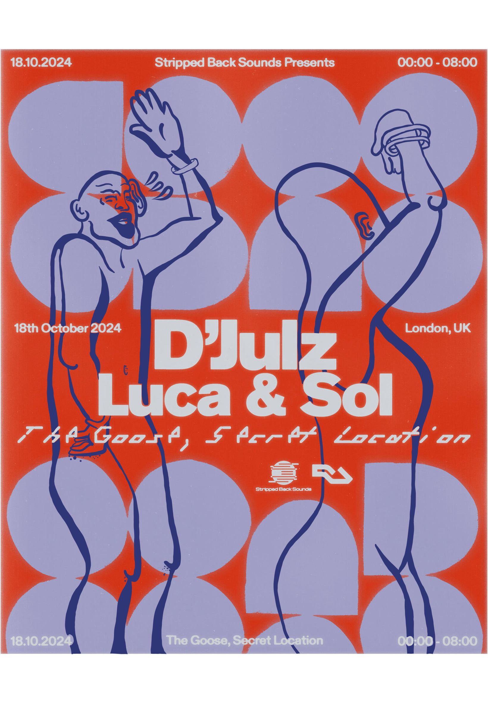 Artwork for ‘Stripped Back Sounds’ event flyer. 2024
