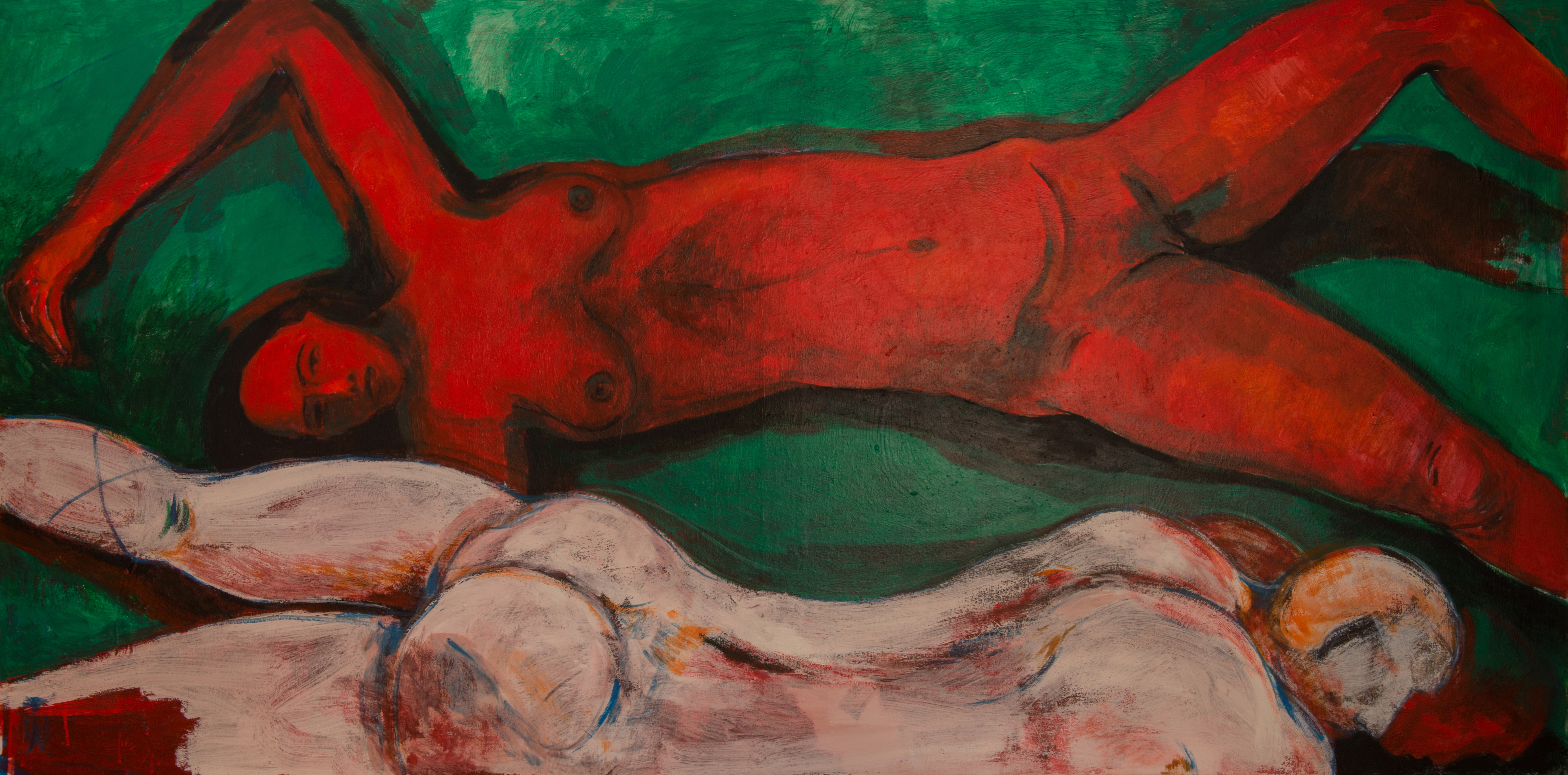 Figures in a Landscape (in Red & Green II) 