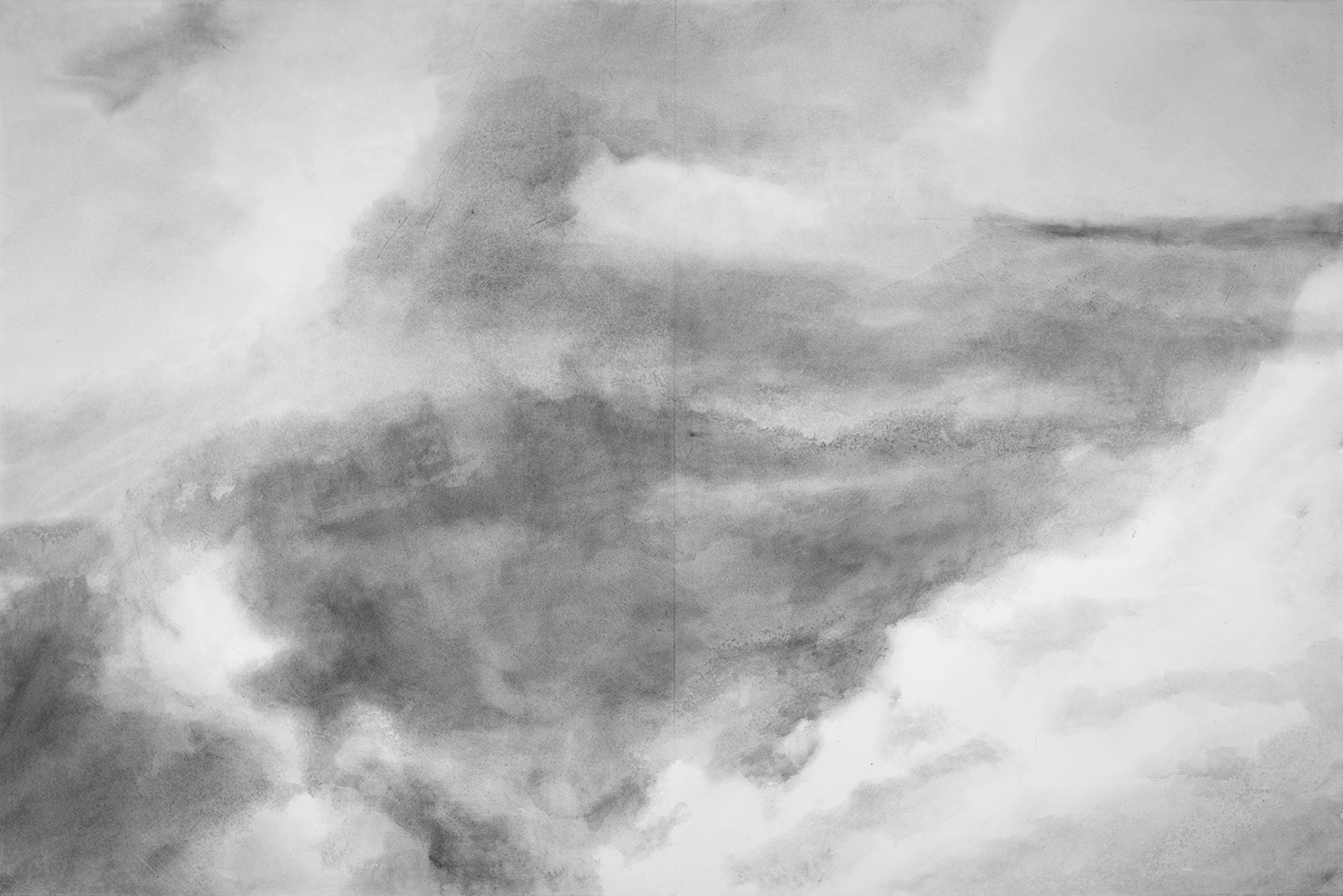 Massif, nuées [Massif, moving clouds]gouache on paper130 x 194 cm, 2024