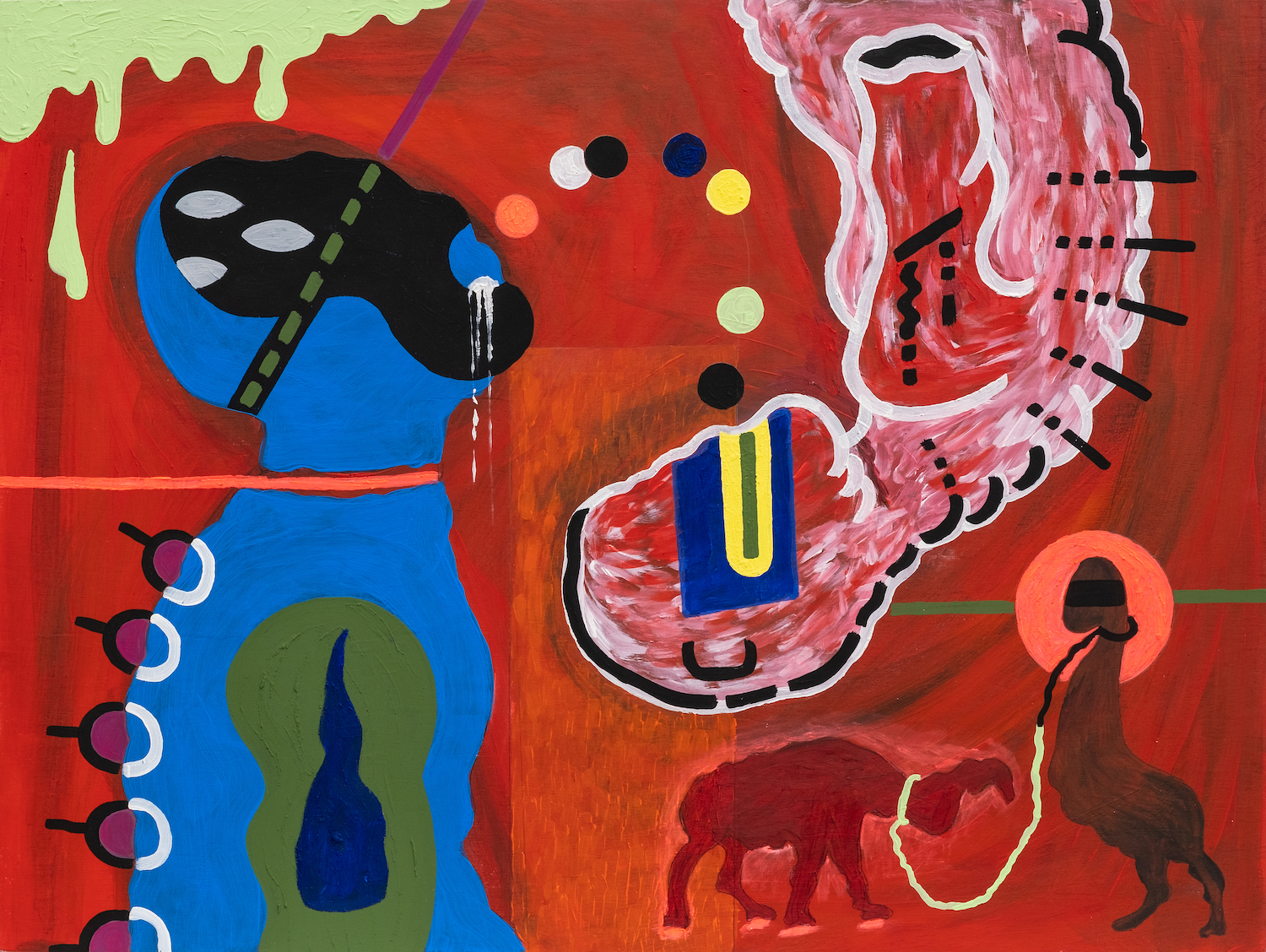Which is the Sun Which is the Shadow, 2020, Kremer pigments, Flashe, acrylic on panel, 18 x 24 in.