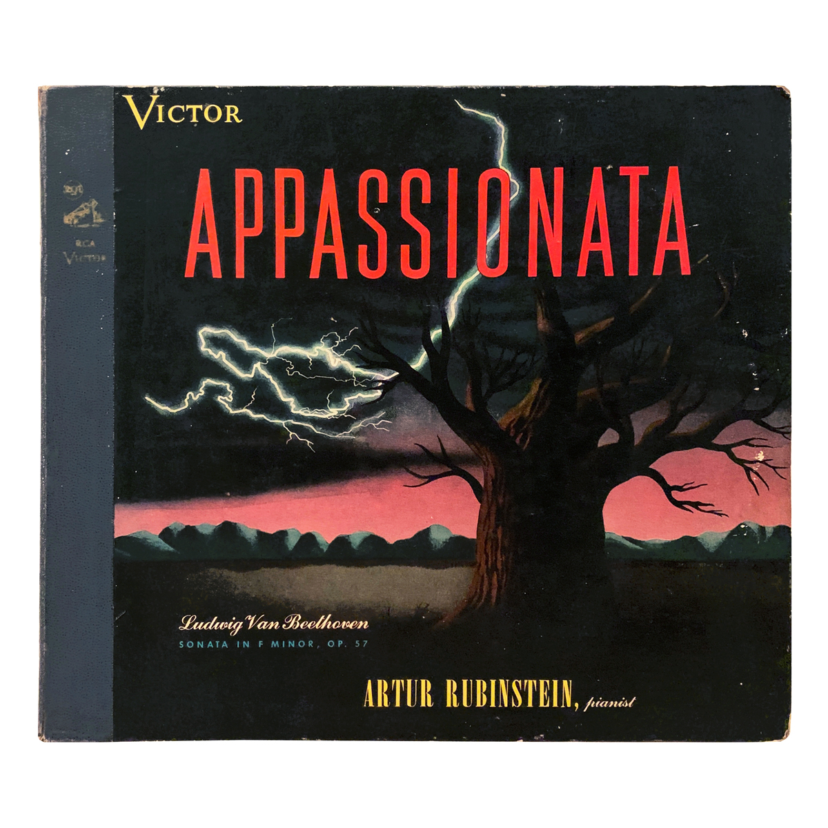RCA Victor DM 1018 Ludwig van Beethoven - Piano Sonata No.23 in F minor, Op.57 "Appassionata" Arthur Rubinstein Design: Matthew Leibowitz (credited)