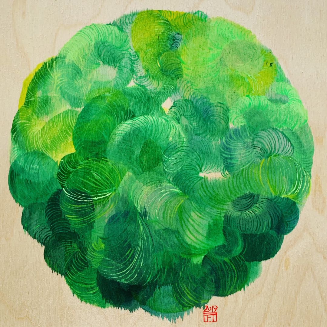 Jade_10"x10"x1.5"_acrylic on wood_2019