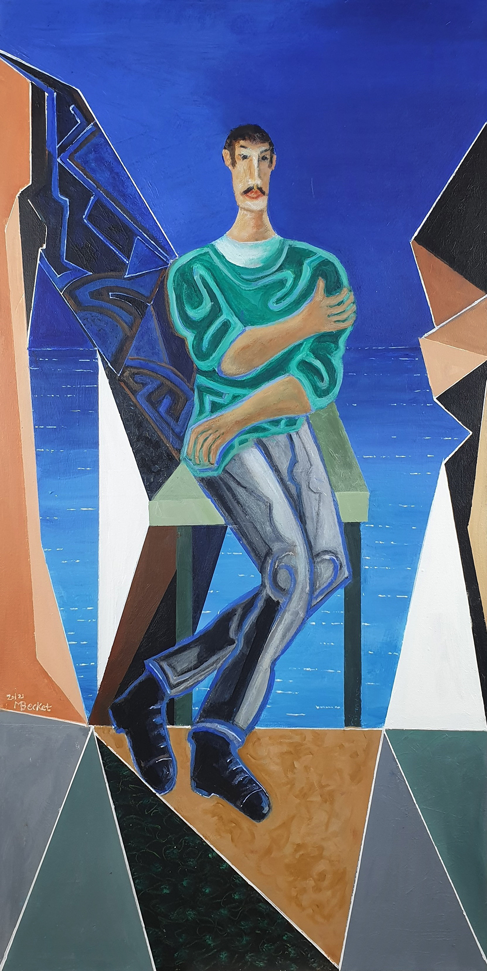 The Philosopher, acrylic on canvas, 51 x 100, 2021