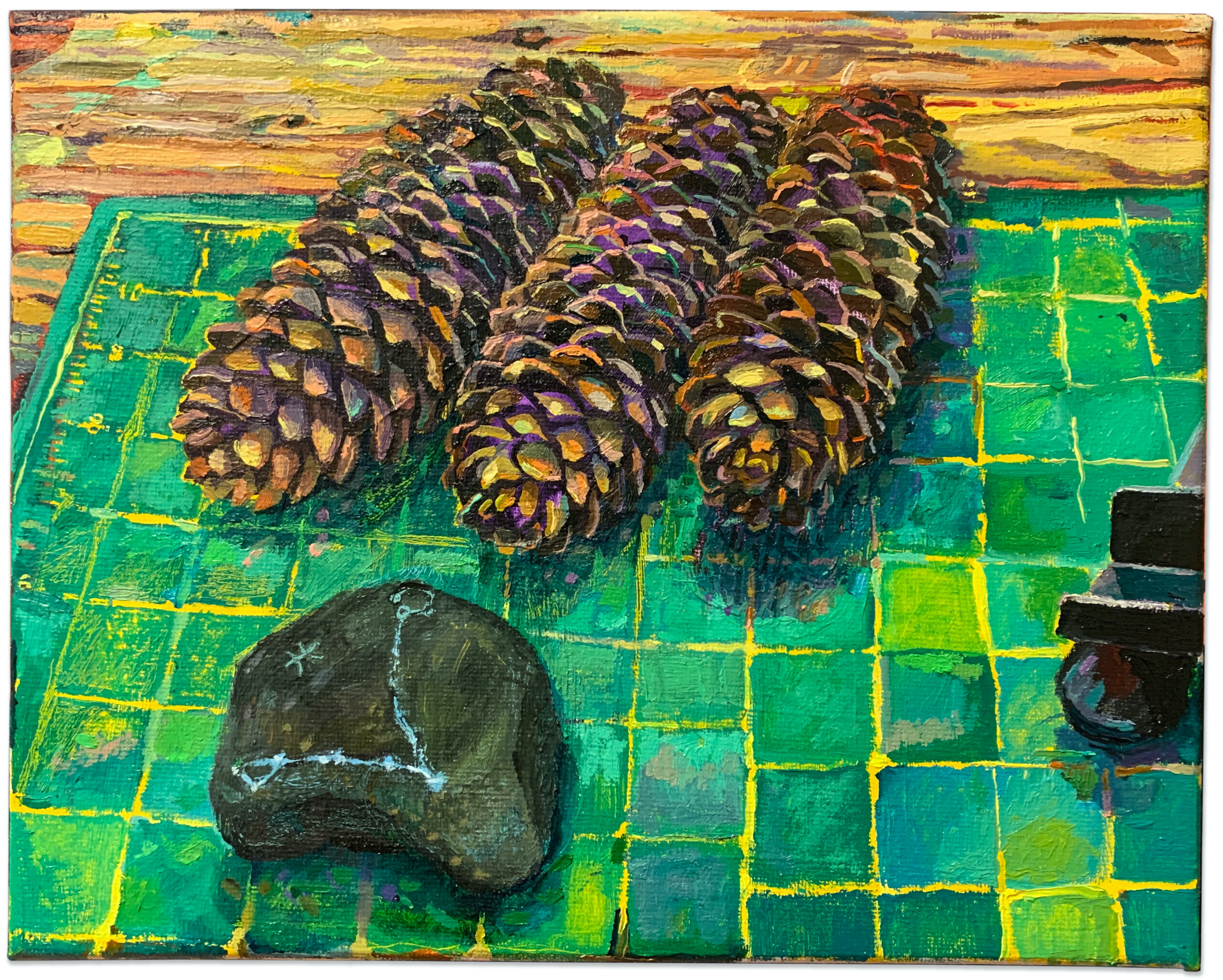 Making Friends with the 12th House, oil paint on canvas, 12" x 9", 2021.