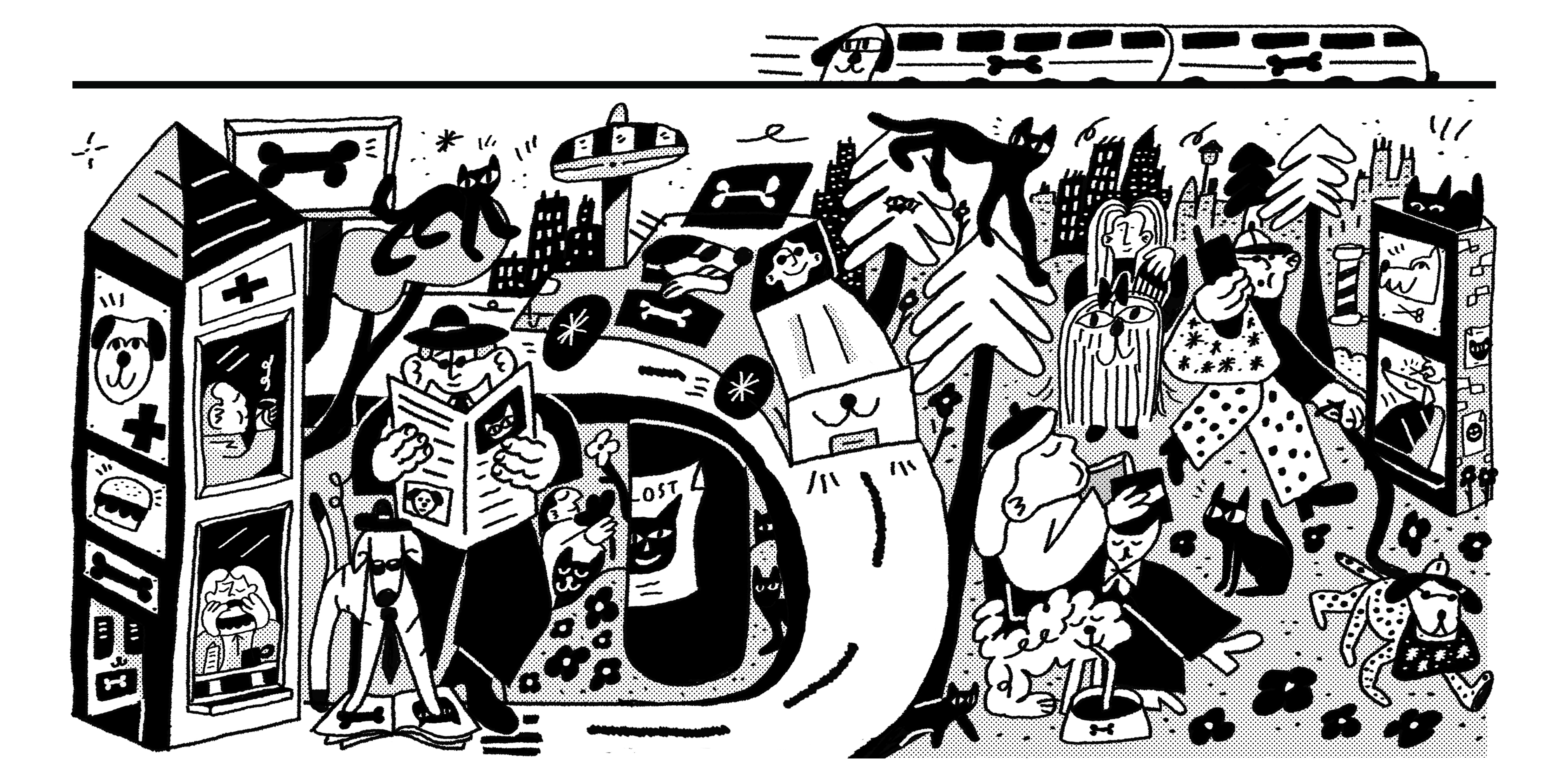 Pet Boom - An Editorial Illustration for the New York Times by Darren Shaddick UK Freelance Illustrator and Graphic Designer
