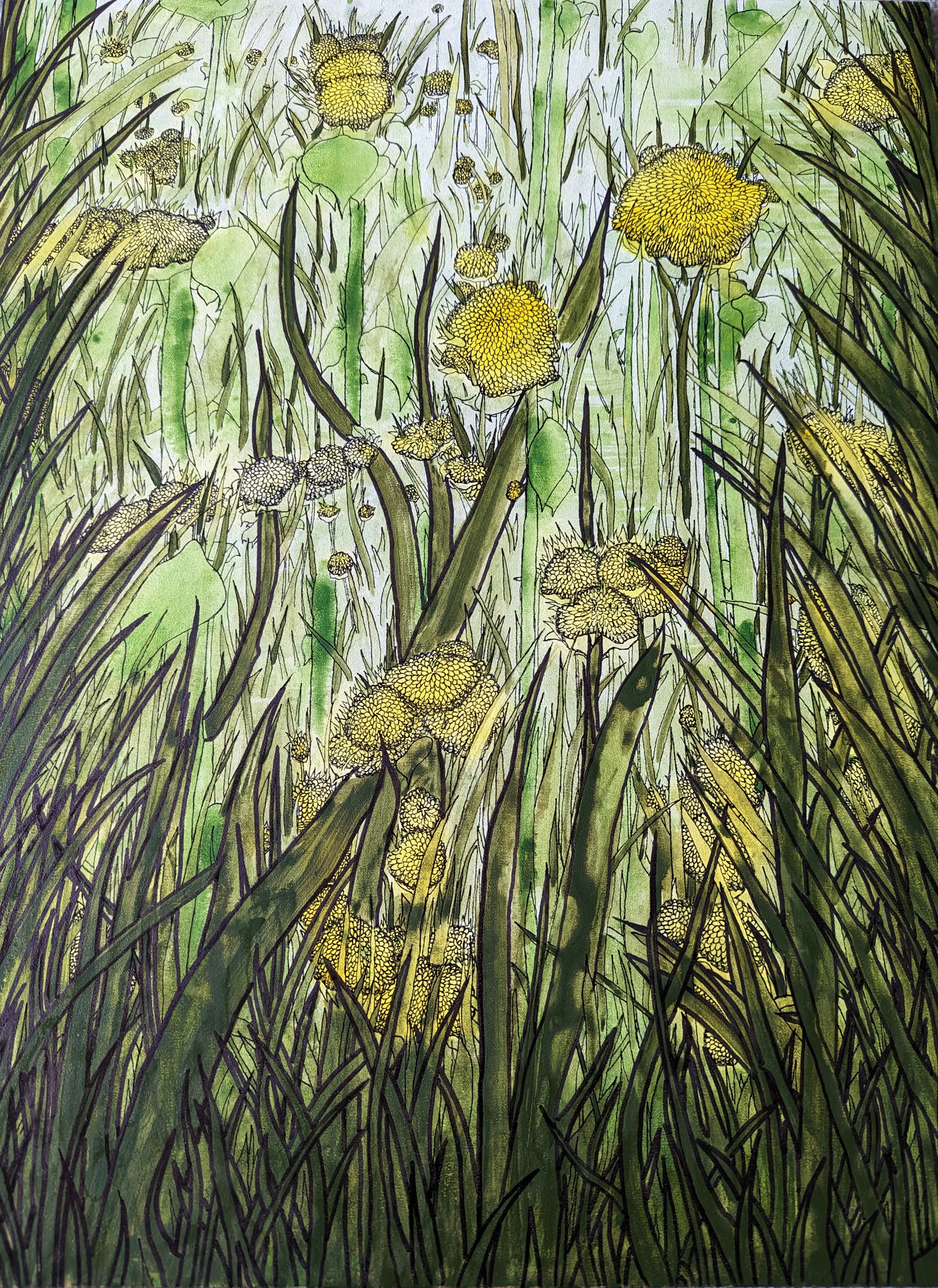 Overgrown Openings, Watercolor, Pen