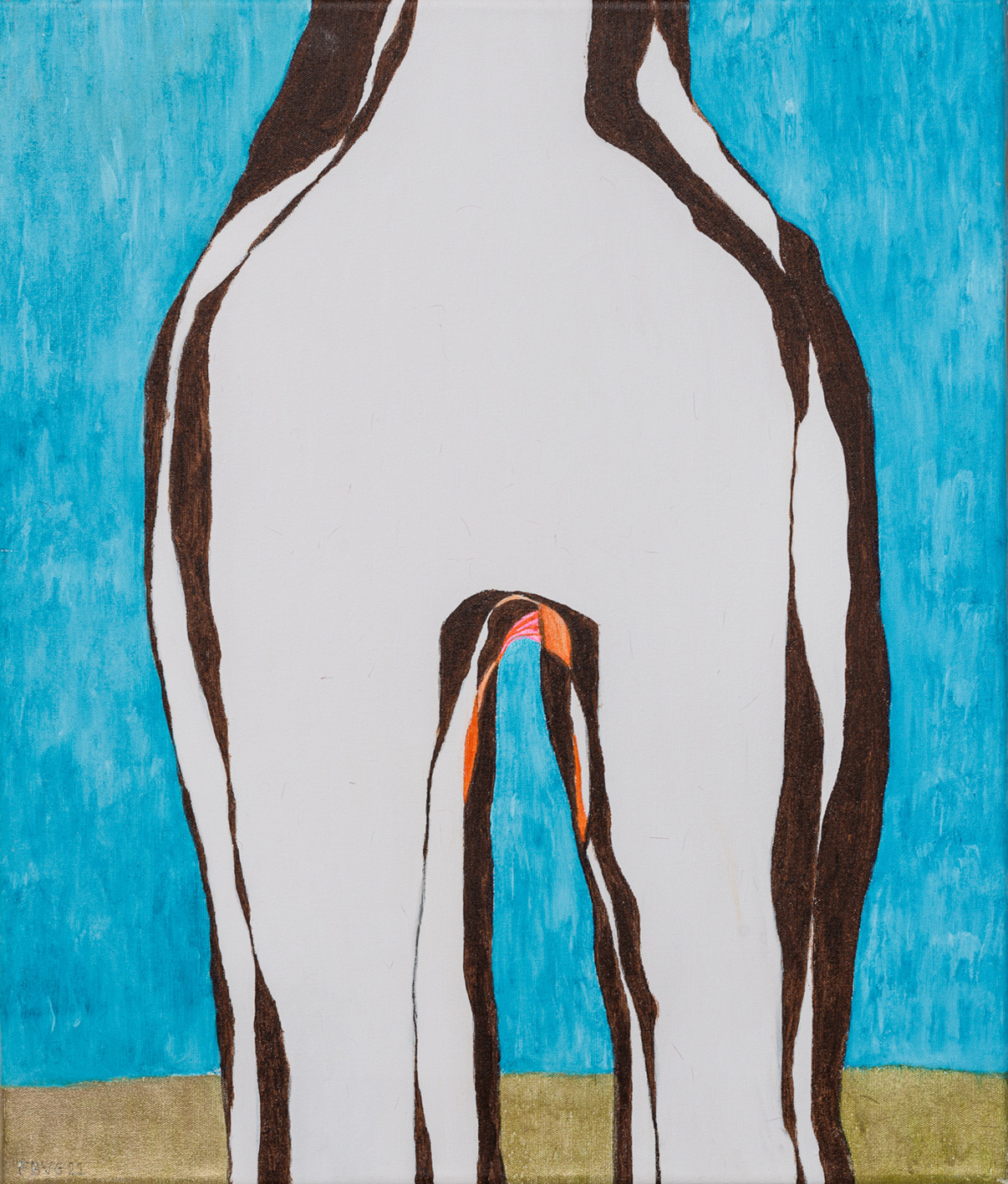 The painting of the monument, 2021, acryl on canvas, 55 x 65 cm