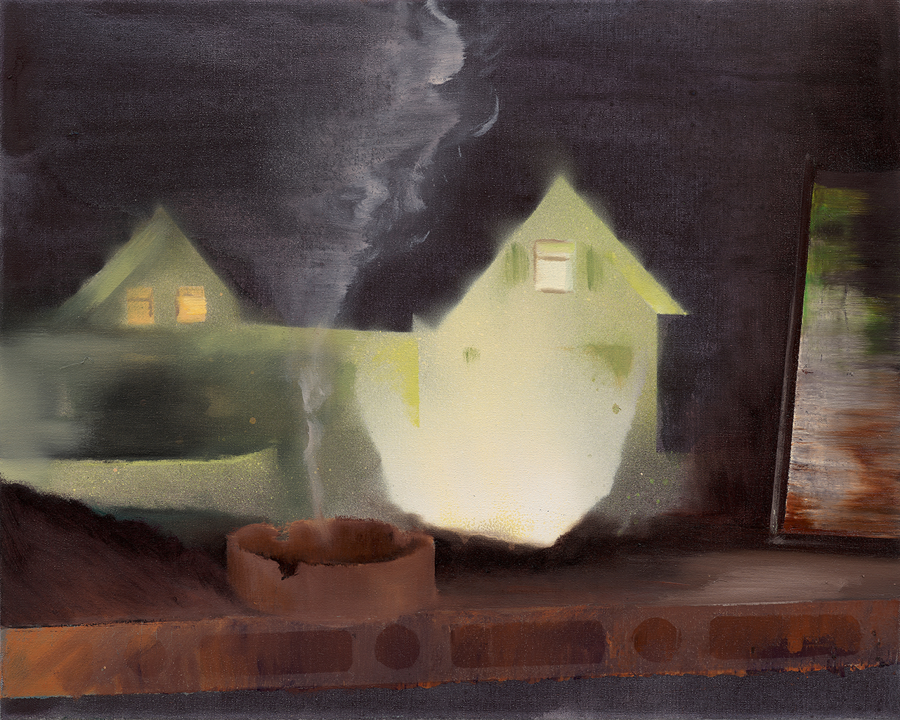 House. 40.7 x 50.8cm. oil and acrylic on canvas. 2024 - 3/15