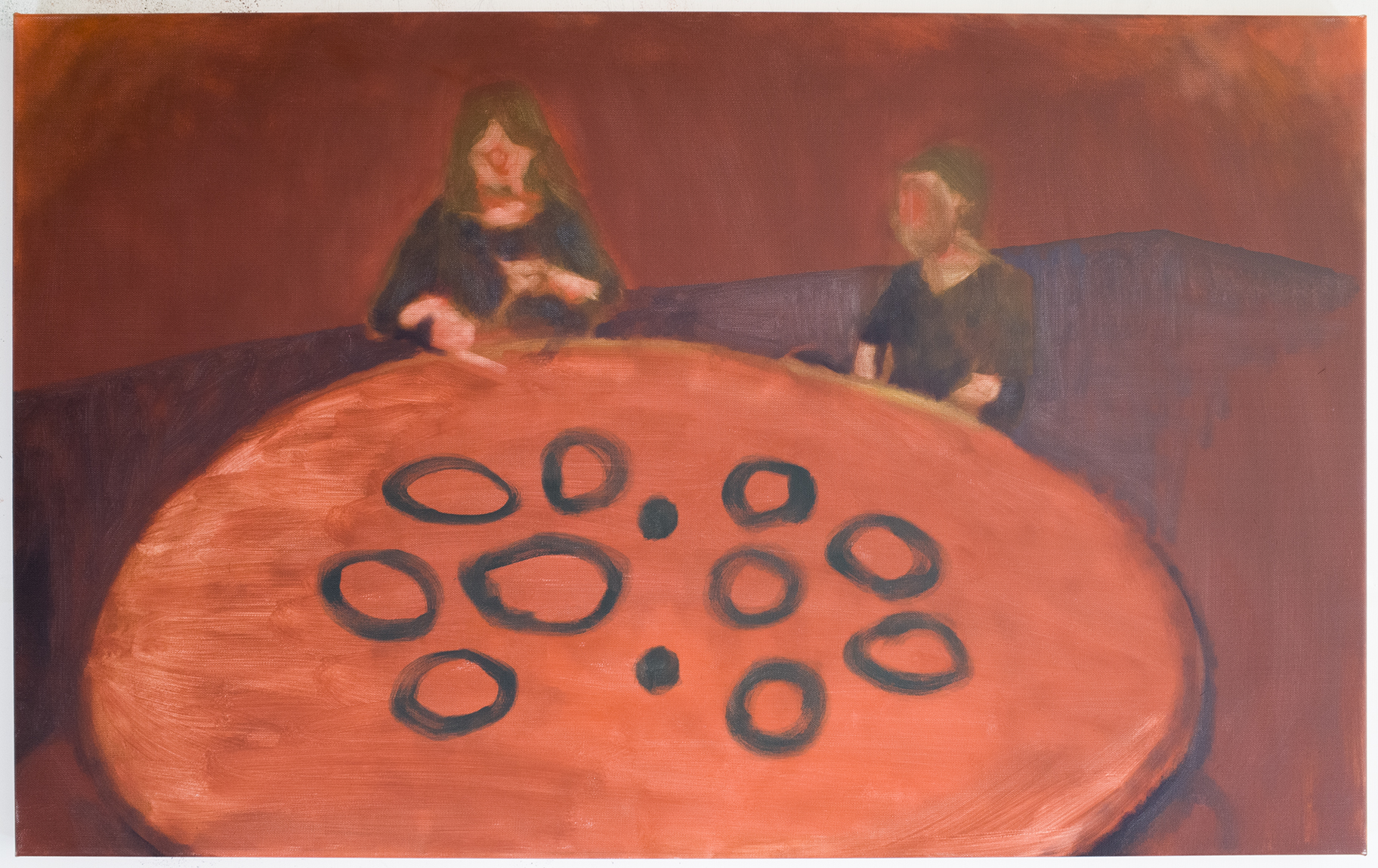 “Round Table”, 53x85cm, oil on canvas, 2020