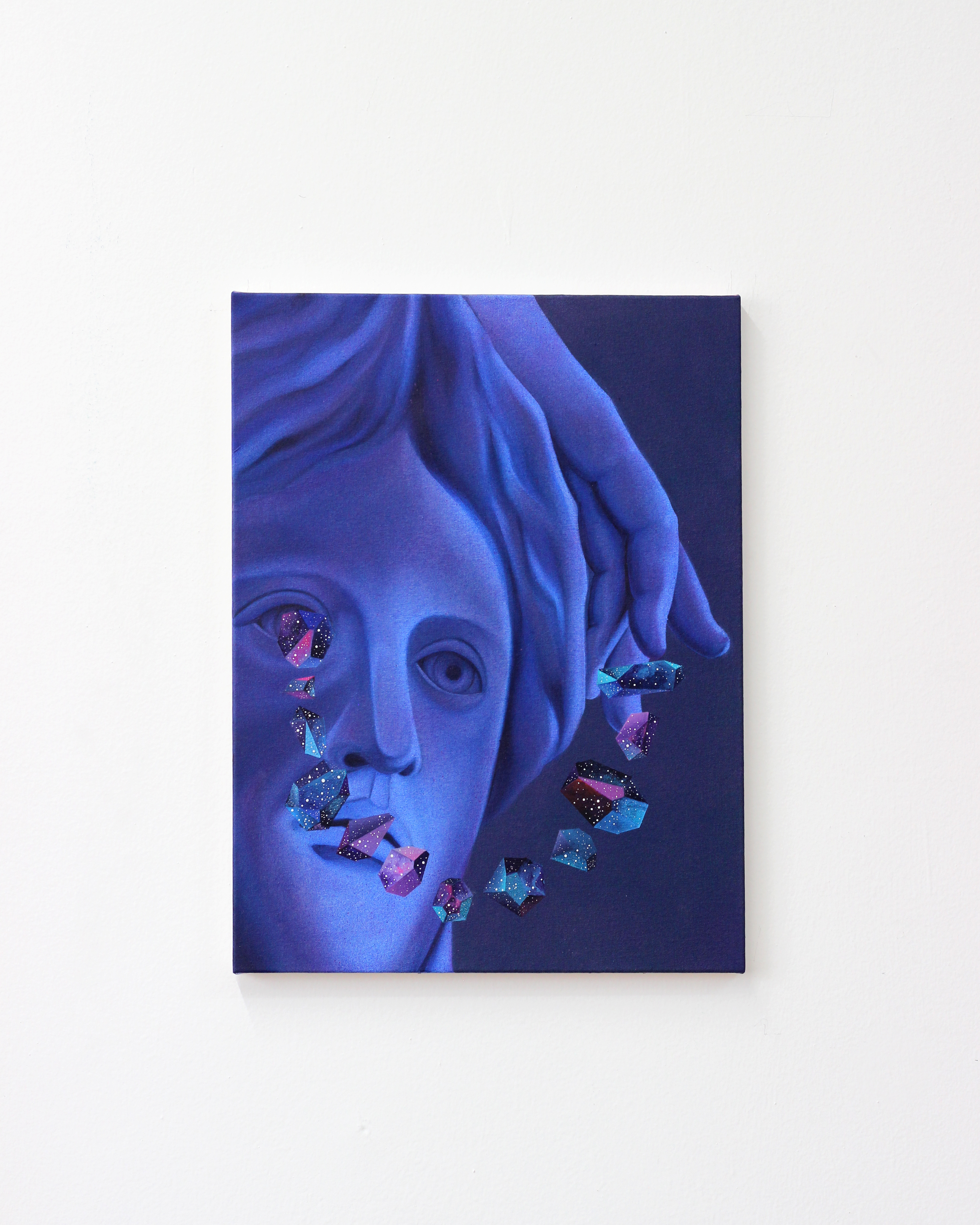 O ciclo ordenado das estações e as leis do cosmos,, 2024. Óleo e acrílica sobre tela, 30 x 40 cm.