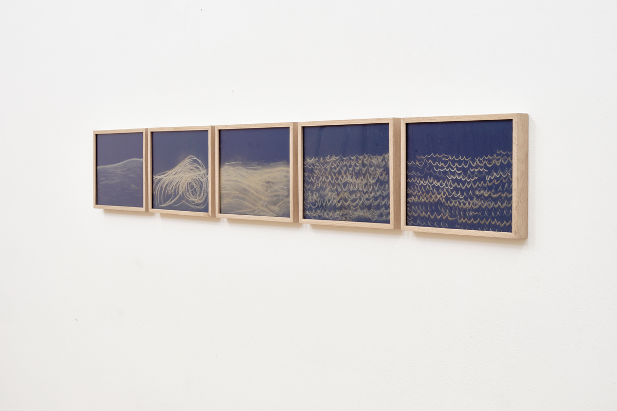 Dineo Seshee Bopape, Preparatory sketches for Master Harmoniser 4 (2020 - 2021) | Clay / soil on paper, 21 x 30 cm (each), 24 x 170 cm (installed)