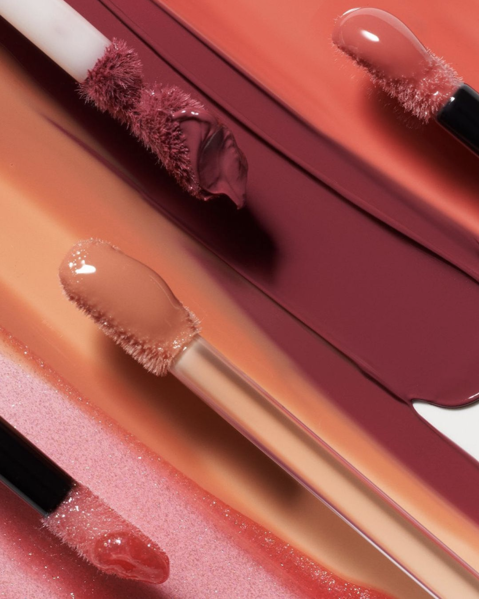 KMA stylist Rachel Haas designs set for photograph of smeared creamy lipstick in many shades