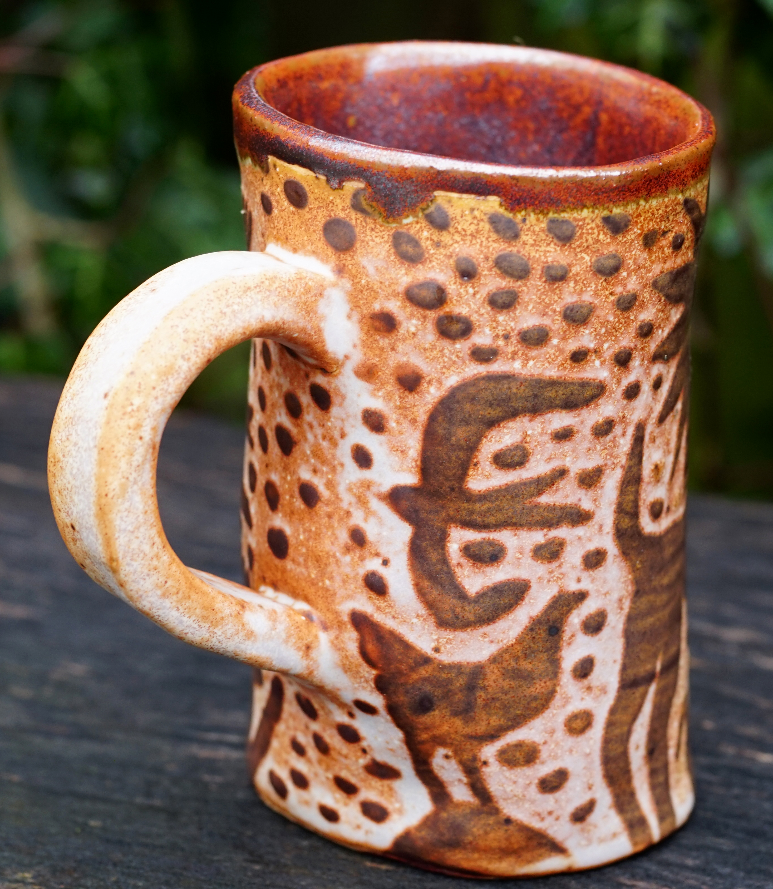 Morning in the Garden, stoneware with water-etched slip