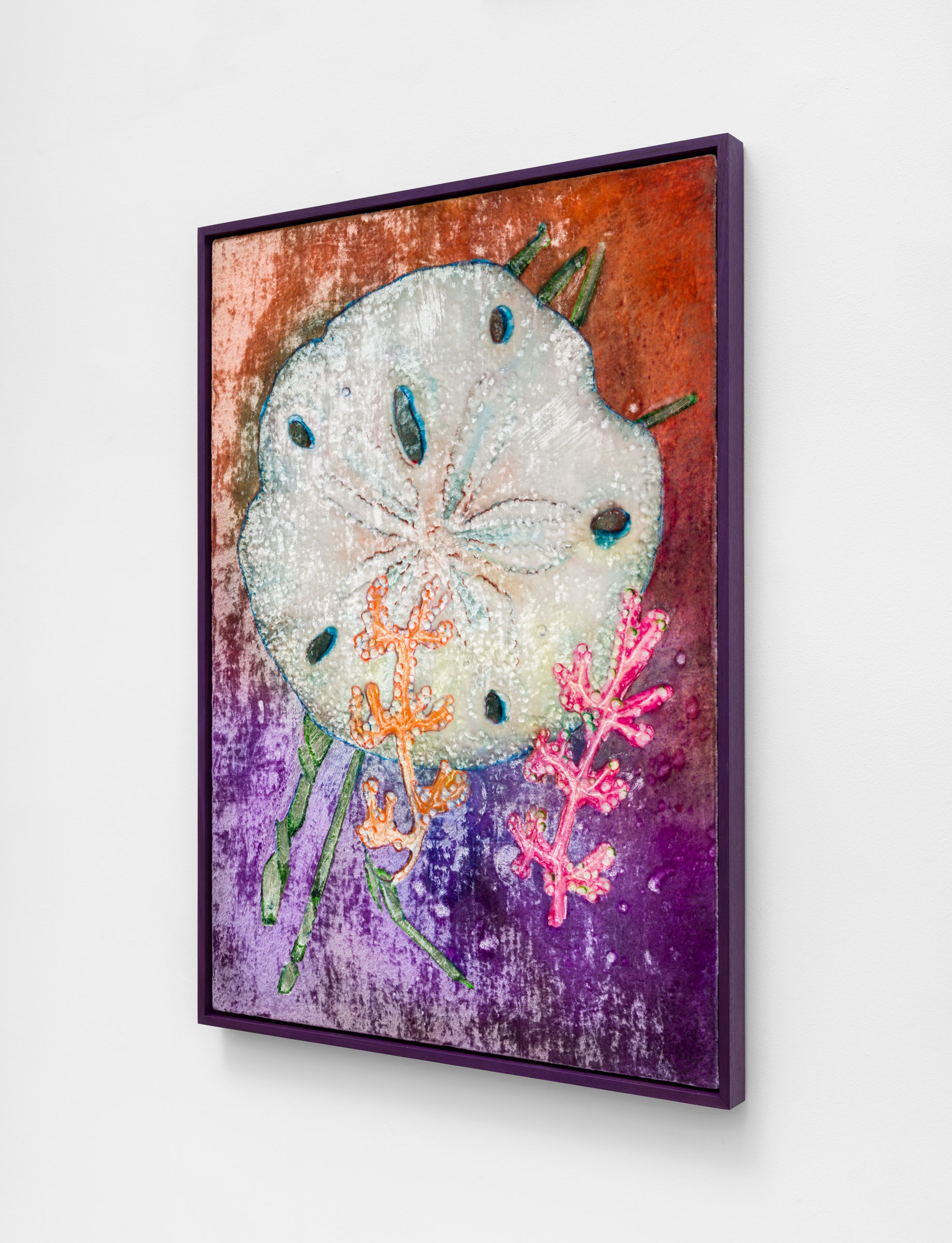 Travis Boyer Sunkin Spell, 2023 Dye on Silk Velvet Panel in Artist Frame 40 x 28 In 101.6 x 71.1 cm