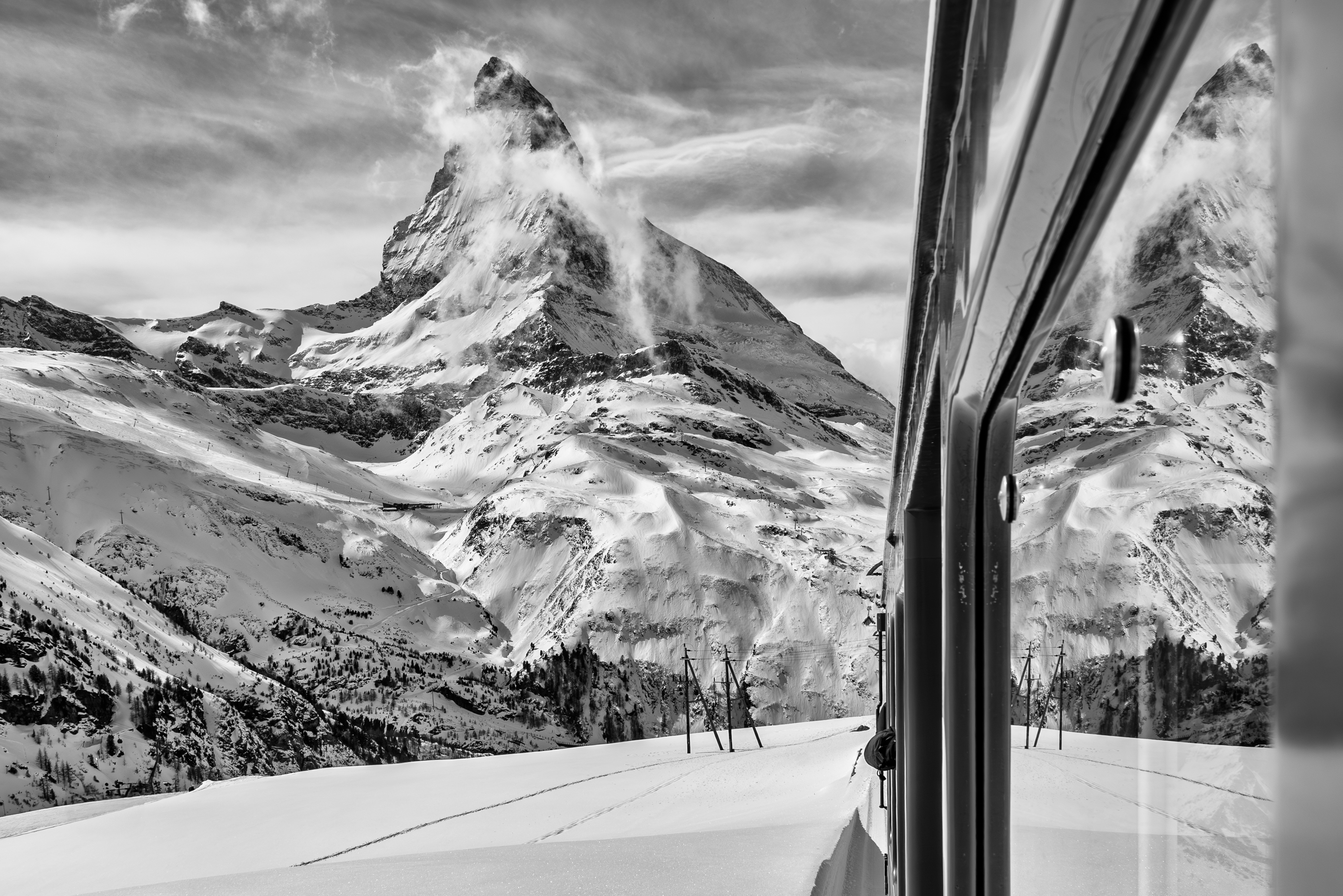 Le Cervin depuis le train à crémaillère du Gornergrat.