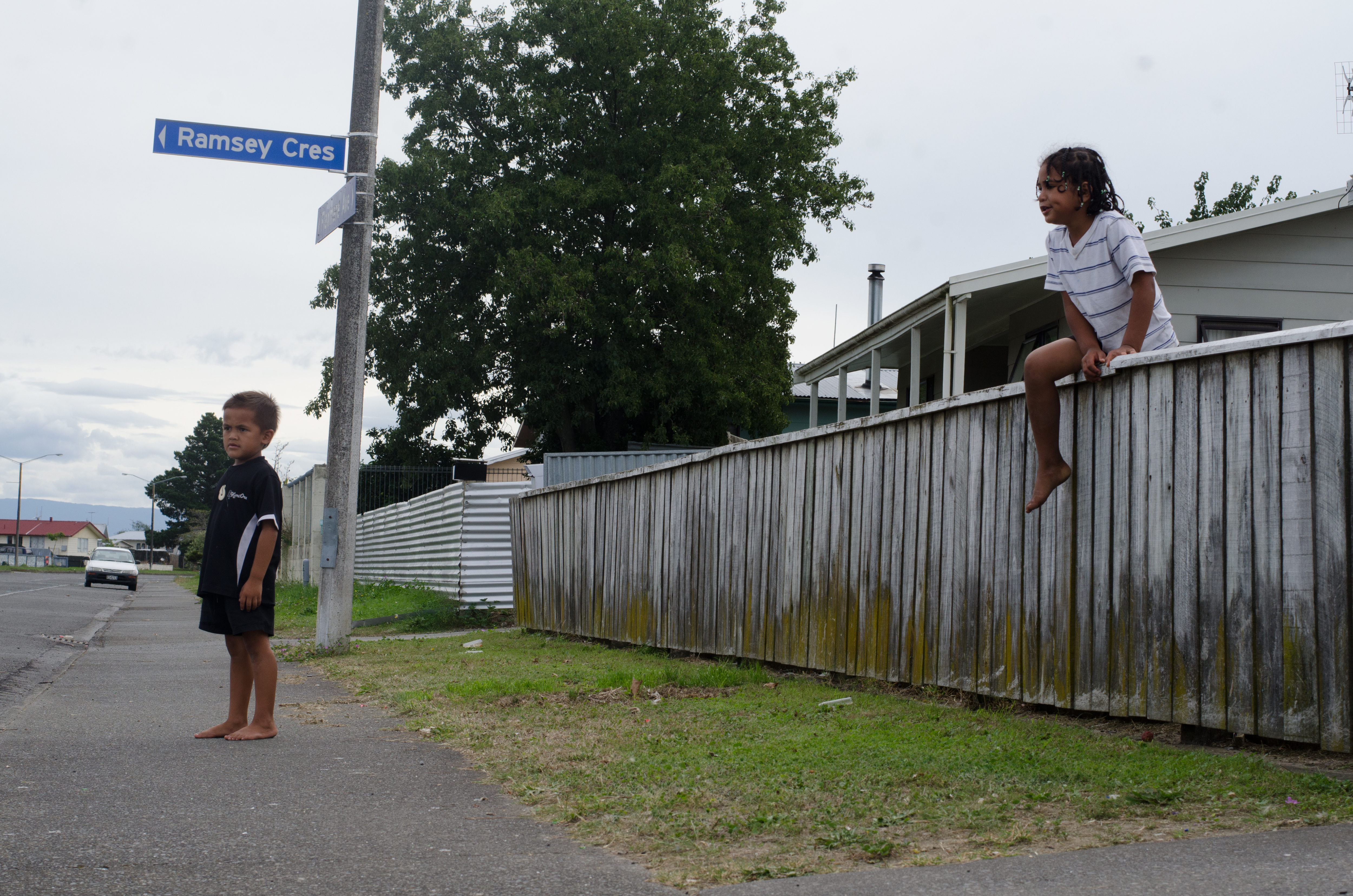 Marley and Jojo after school, 2017. Photographer: Edith Amituanai