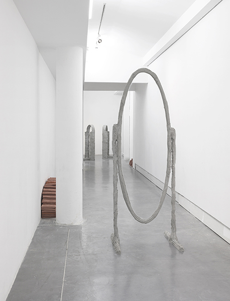 Springs, 2017, concrete, steel, burlap, glass, vaseline, egyptian loofah, hand towels, plaster, pigment