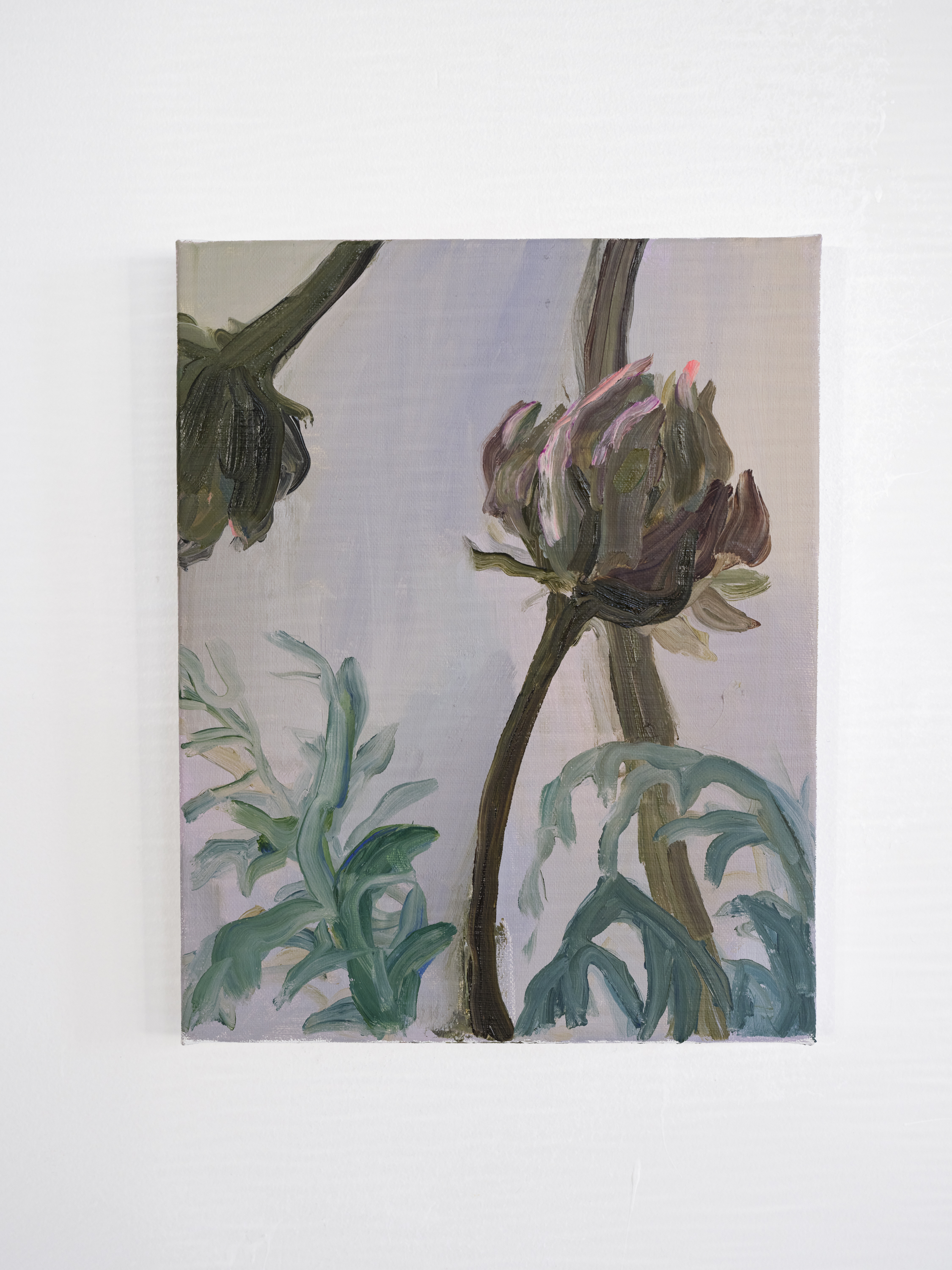 "Arching Artichoke", 9 x 12 inches, 2025, oil on canvas. (SOLD)