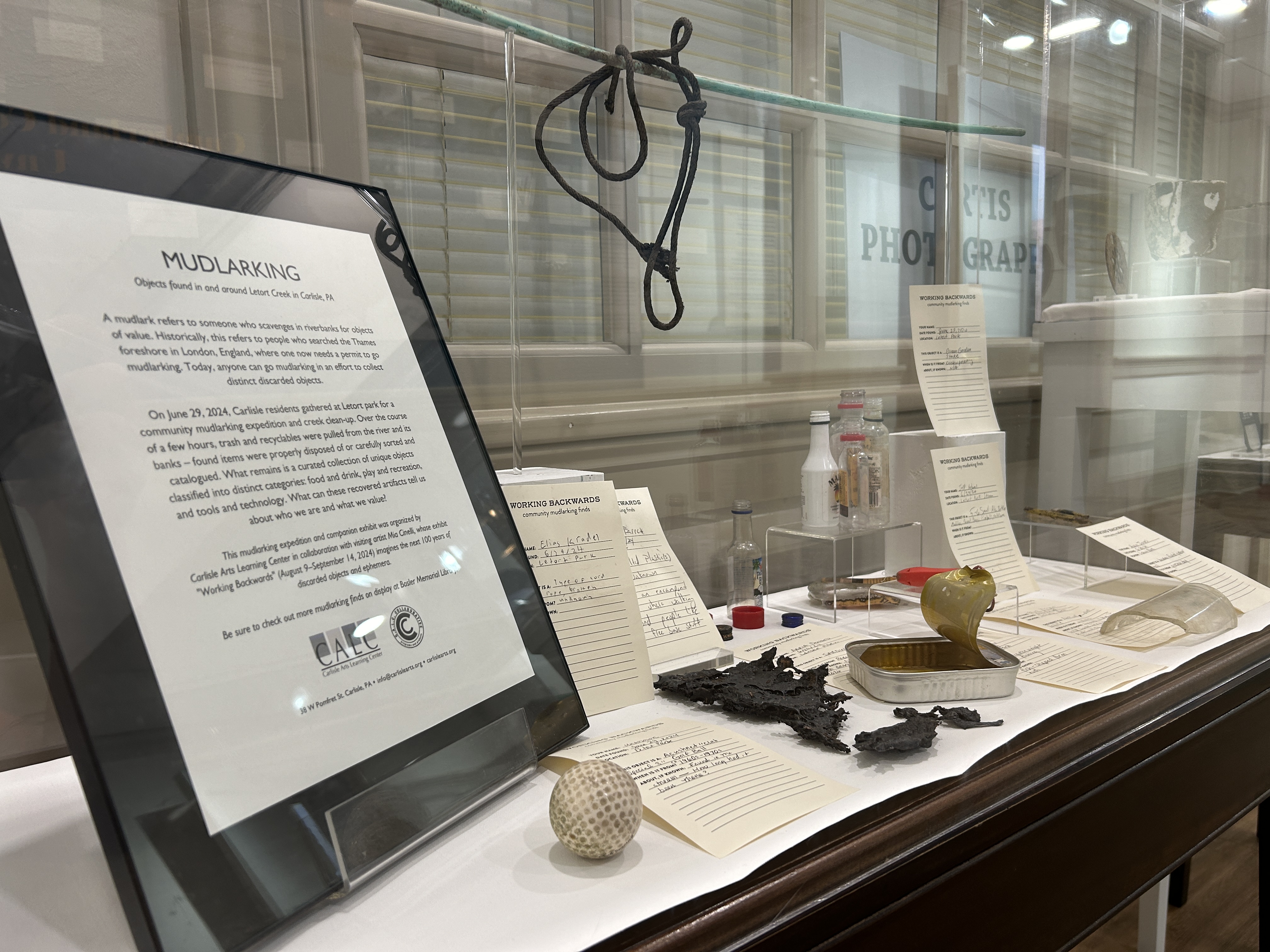 Displays at Bosler Memorial Library and Cumberland County Historical Society