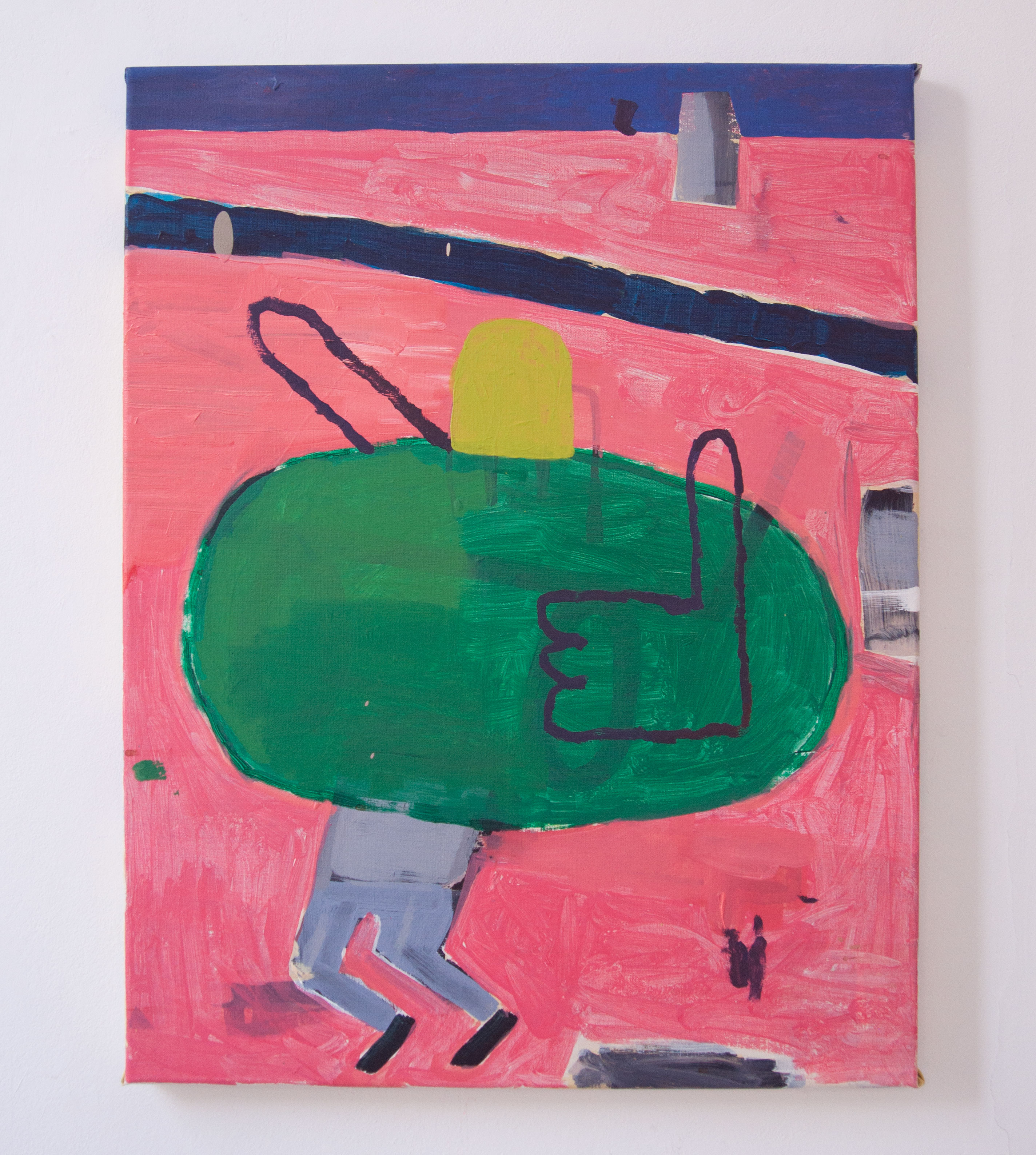 O.K./ 50x65/ Acrylics, Oil paint, Oil stickson canvas