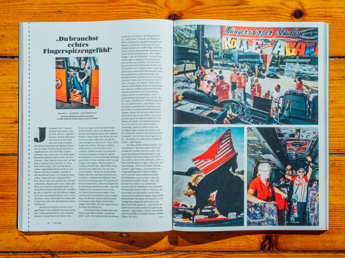 11Freunde #202 / Busfahrer Reportage / August 2018