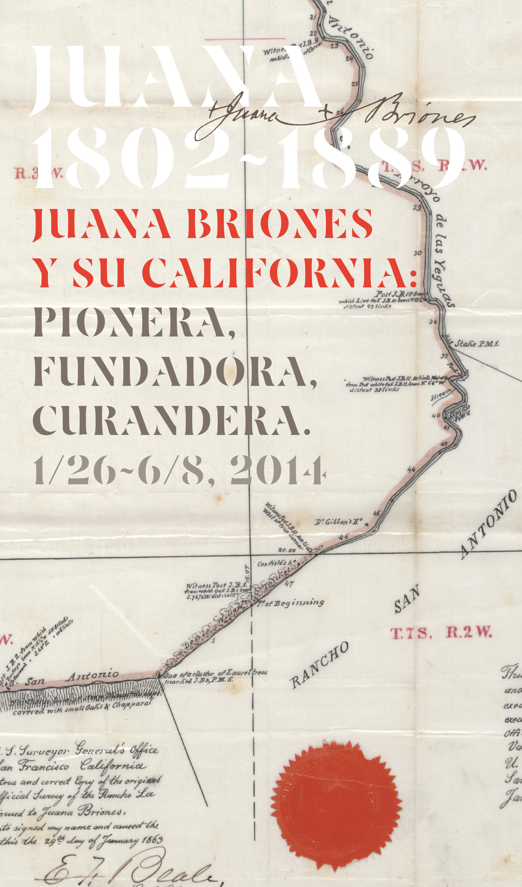 Juana Briones y su California, gallery guide, front page.