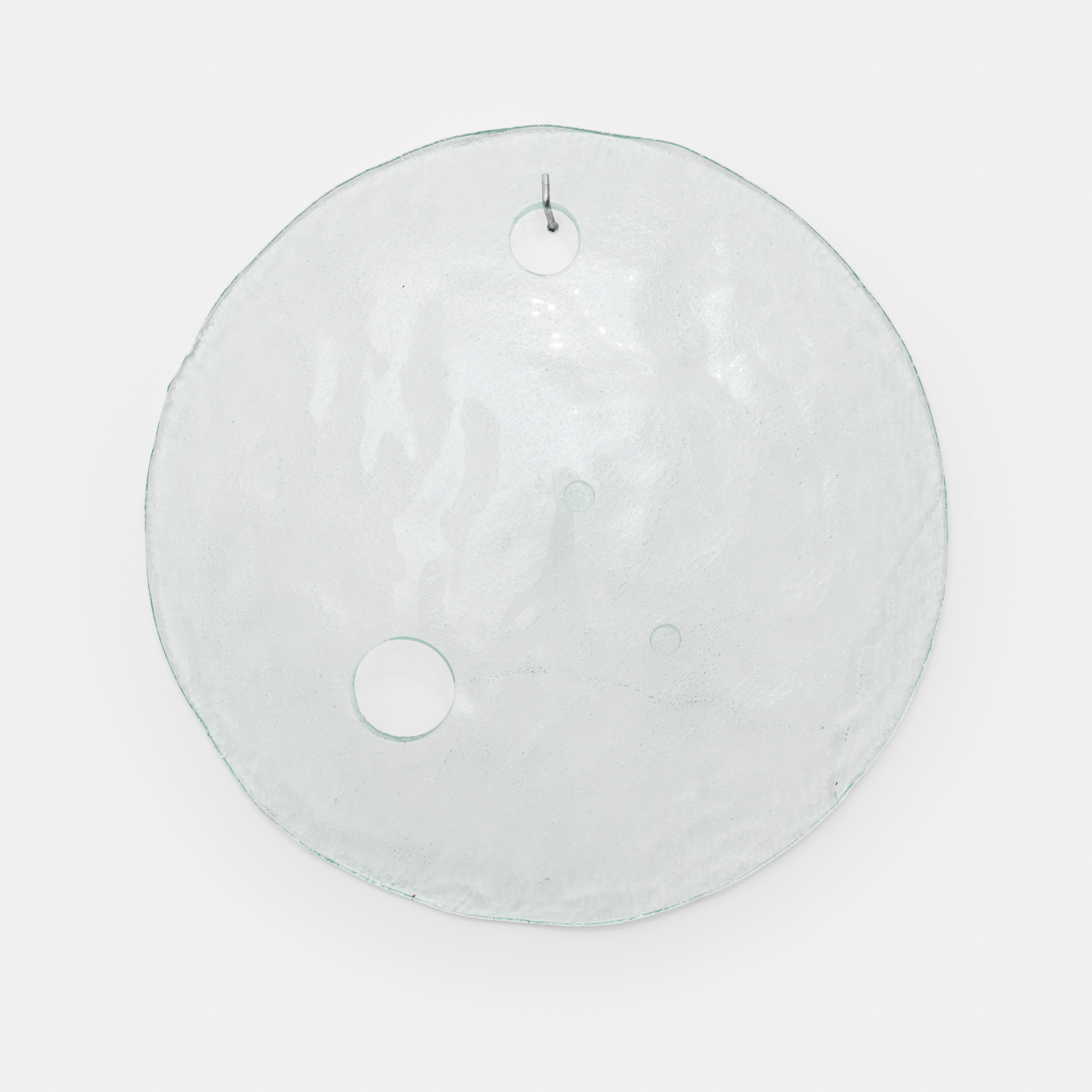 256 HZ (SYSTOLIC/DIASTOLIC), 2024, slumped glass 41 x 41 x 5.5 cm