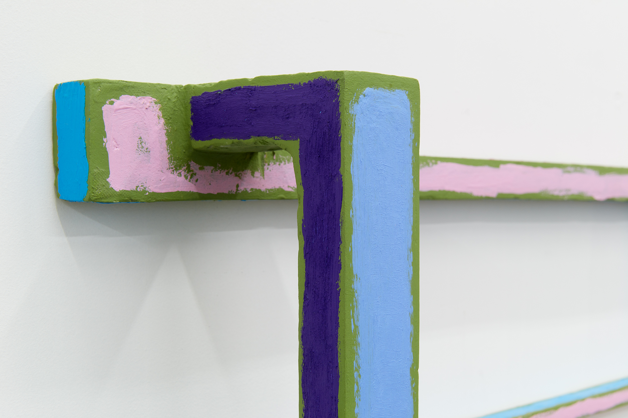 Utterance 9, 2019 (Detail view)Mild steel, stucco, acrylic paint16 &sup1;&frasl;₂" x 40 &sup1;&frasl;₄" x 5 &sup1;&frasl;₄" 
