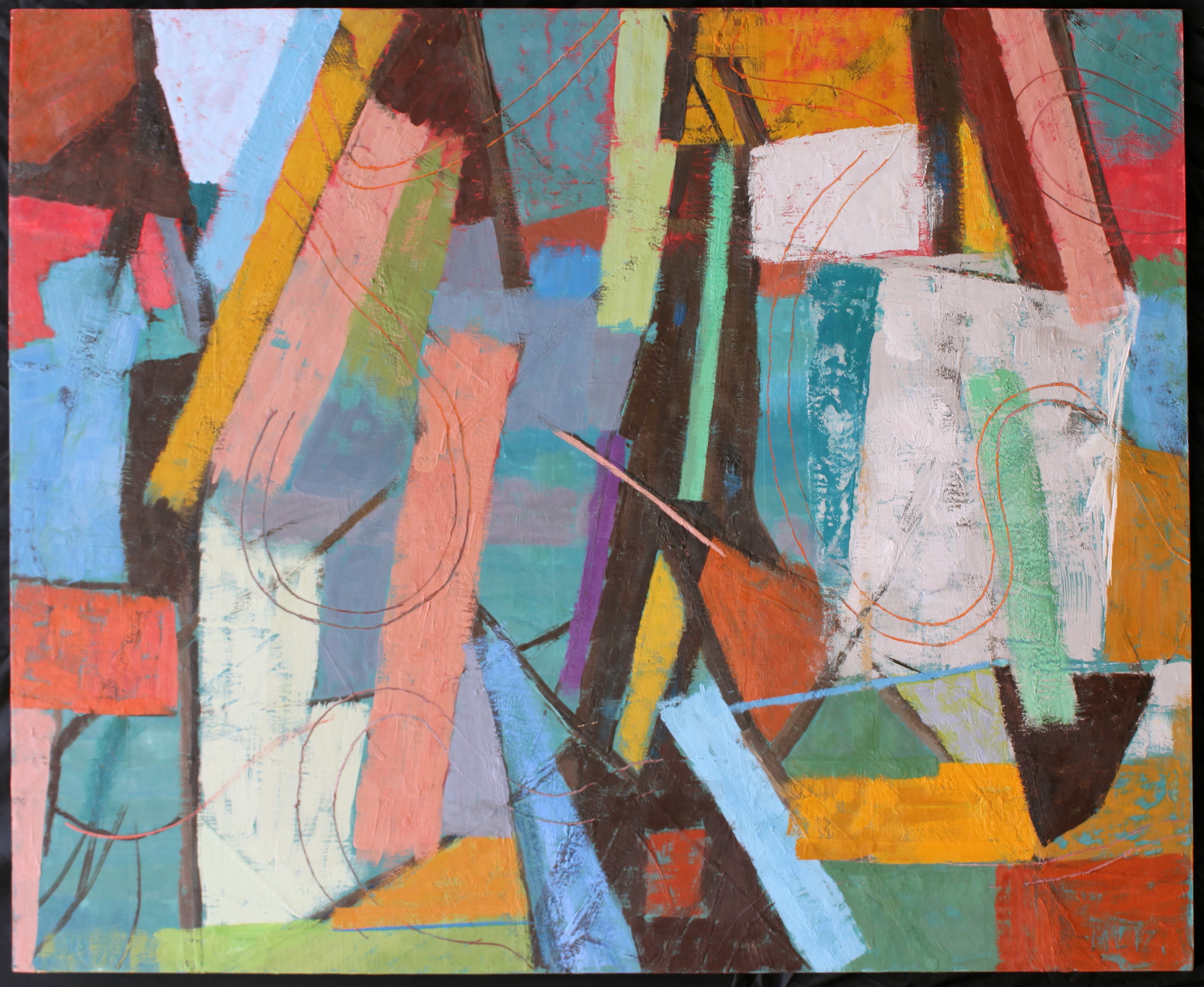 Gihon. 2017. encaustic on panel. 36 1/2" X 44 1/2" (Priv. Coll.)