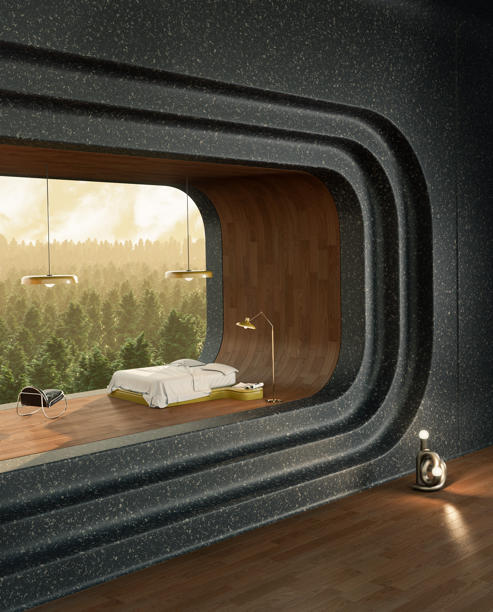 bedroom by the window