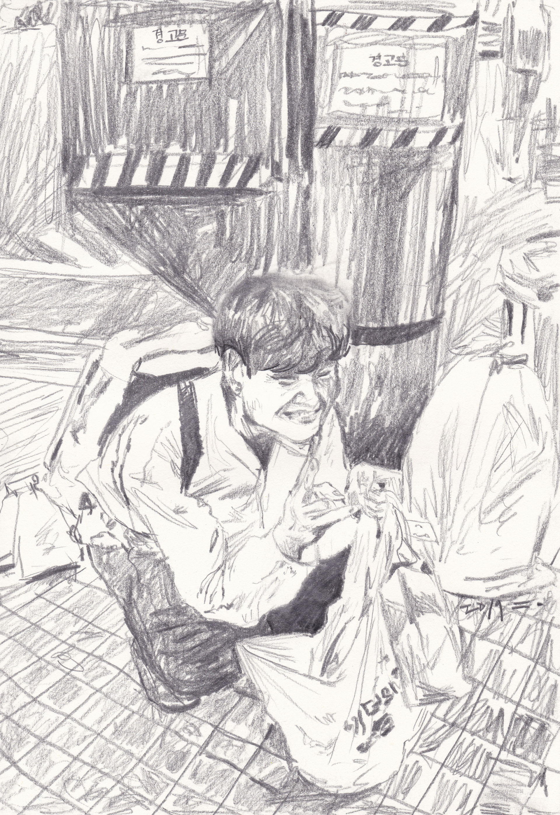 상현달을 닮은 친구, 2019, pencil on paper, 27.9*21(cm)