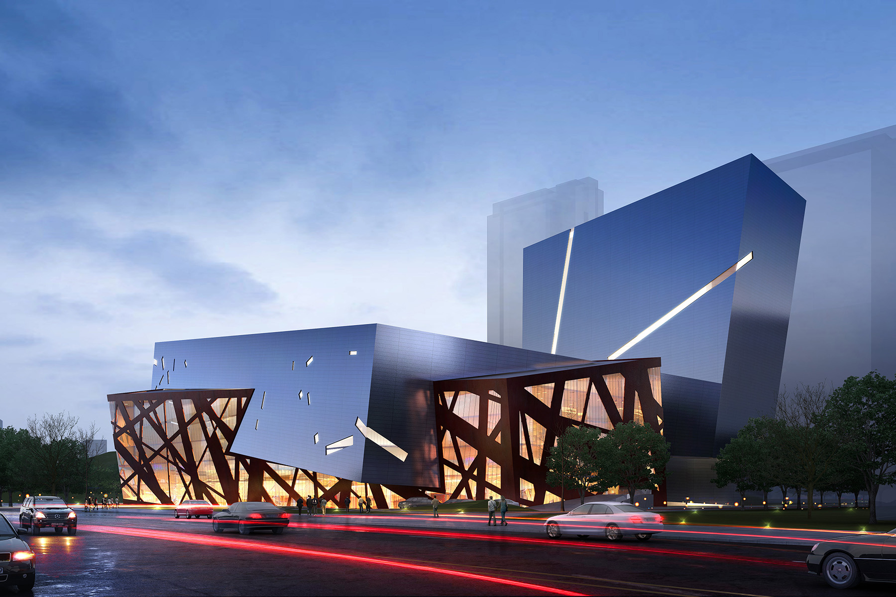 Street view from northwestRendering © Hard Rock Digital Technology Co. LTD