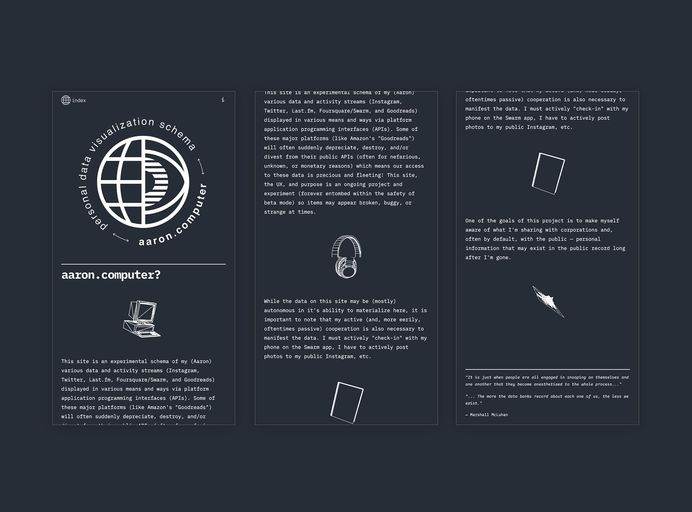 aaron.computer mobile mockups