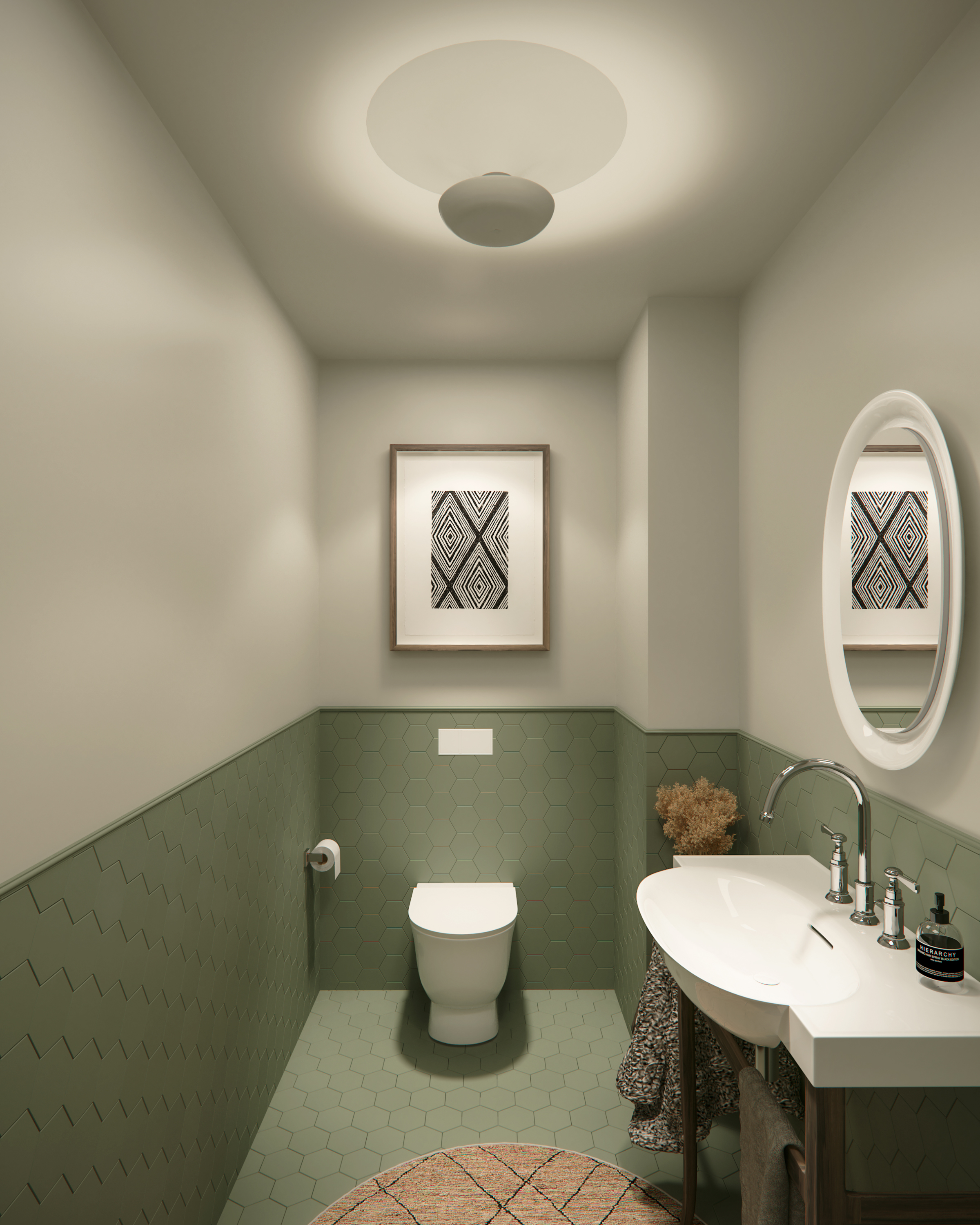 Rendering WC EG Wohnung A/B