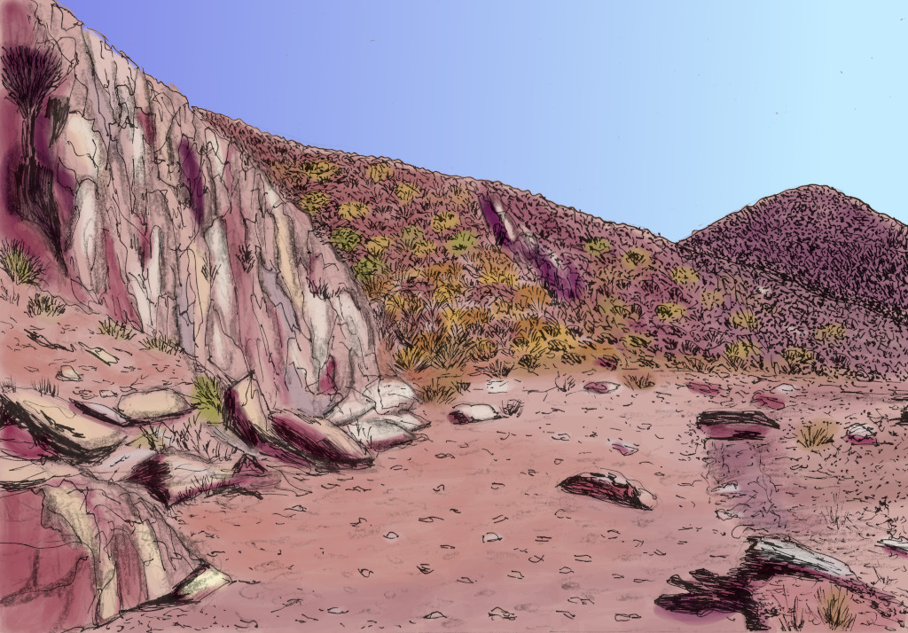 River path, 2020, Ink, pencil on paper and digital coloring, 40x60cm