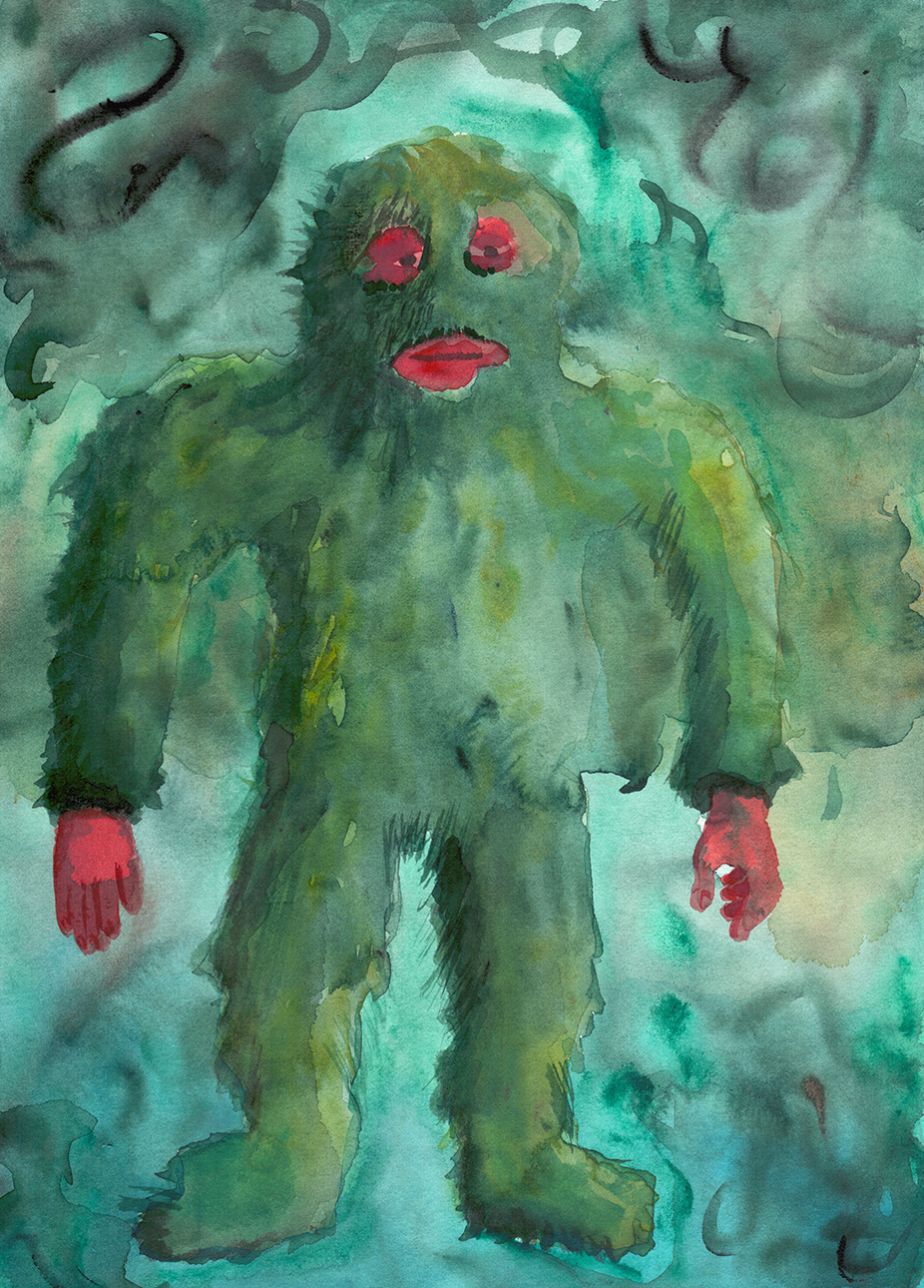 Jérémy Griffaud Homme sauvage, 2024 Aquarelle sur papier 40 x 30 cm Courtesy de l'artiste et Espace à vendre