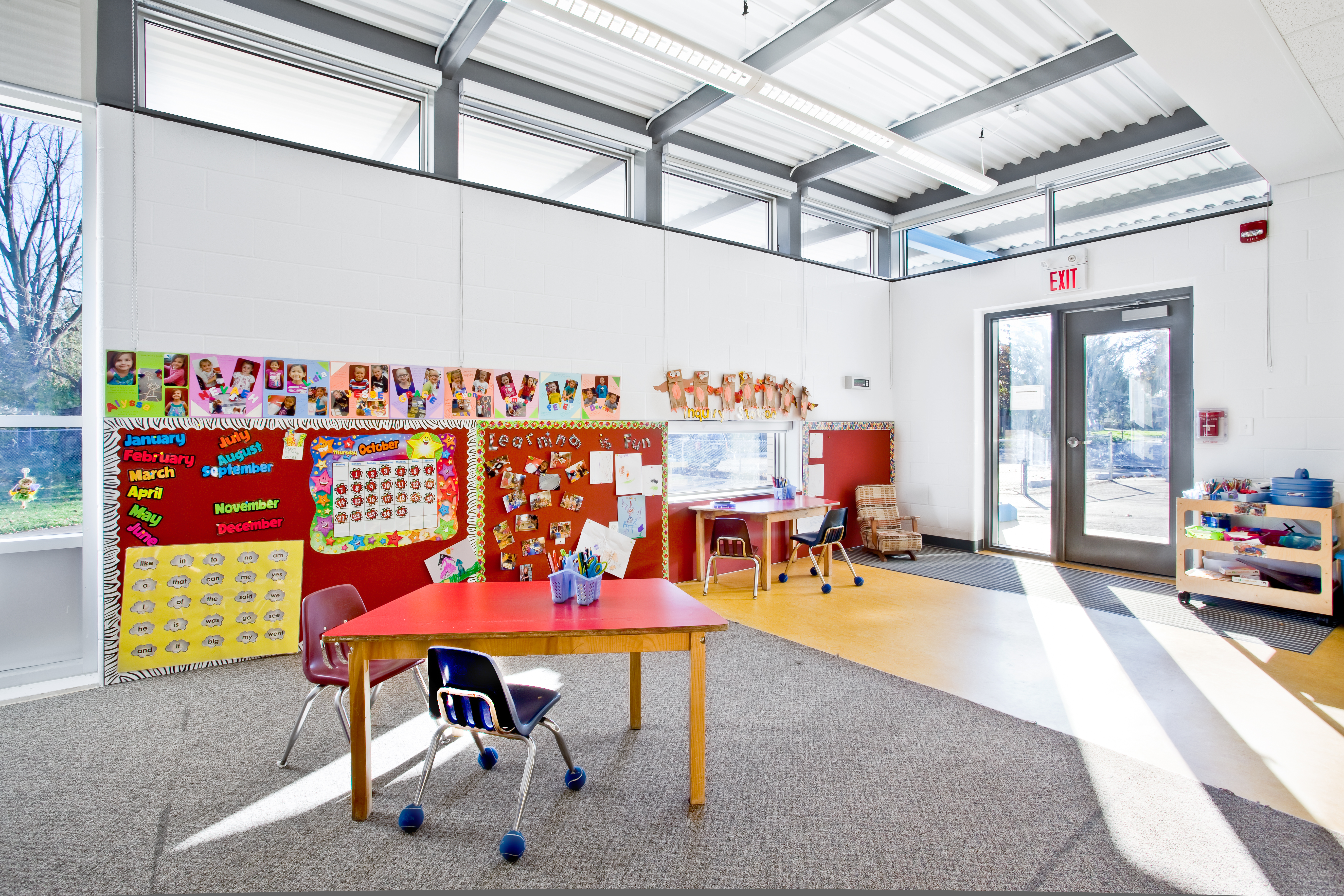 Interior photo of Princess Elizabeth School's new kindergarten classroom