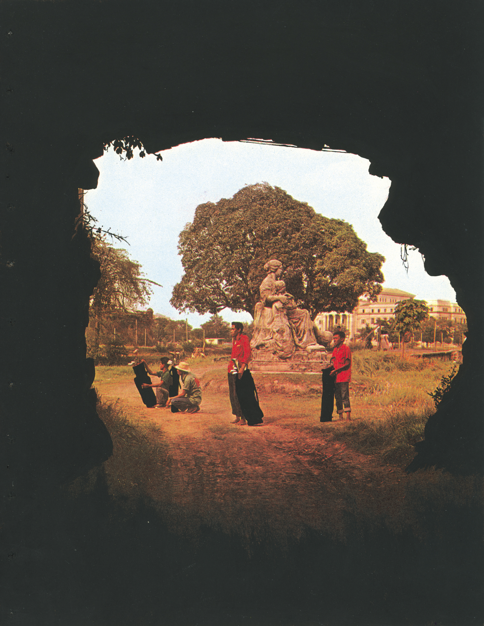 Black Thoughts: Caddies, 2013, black gesso on found book page, 10 7/8 x 8 3/8 inches